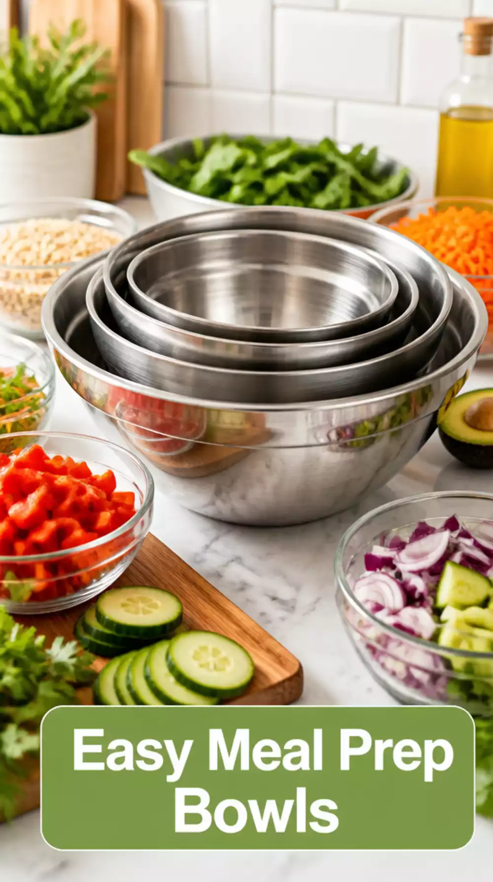 Kitchen Prep Bowl Set in Nested Stainless That Clears After Every Session