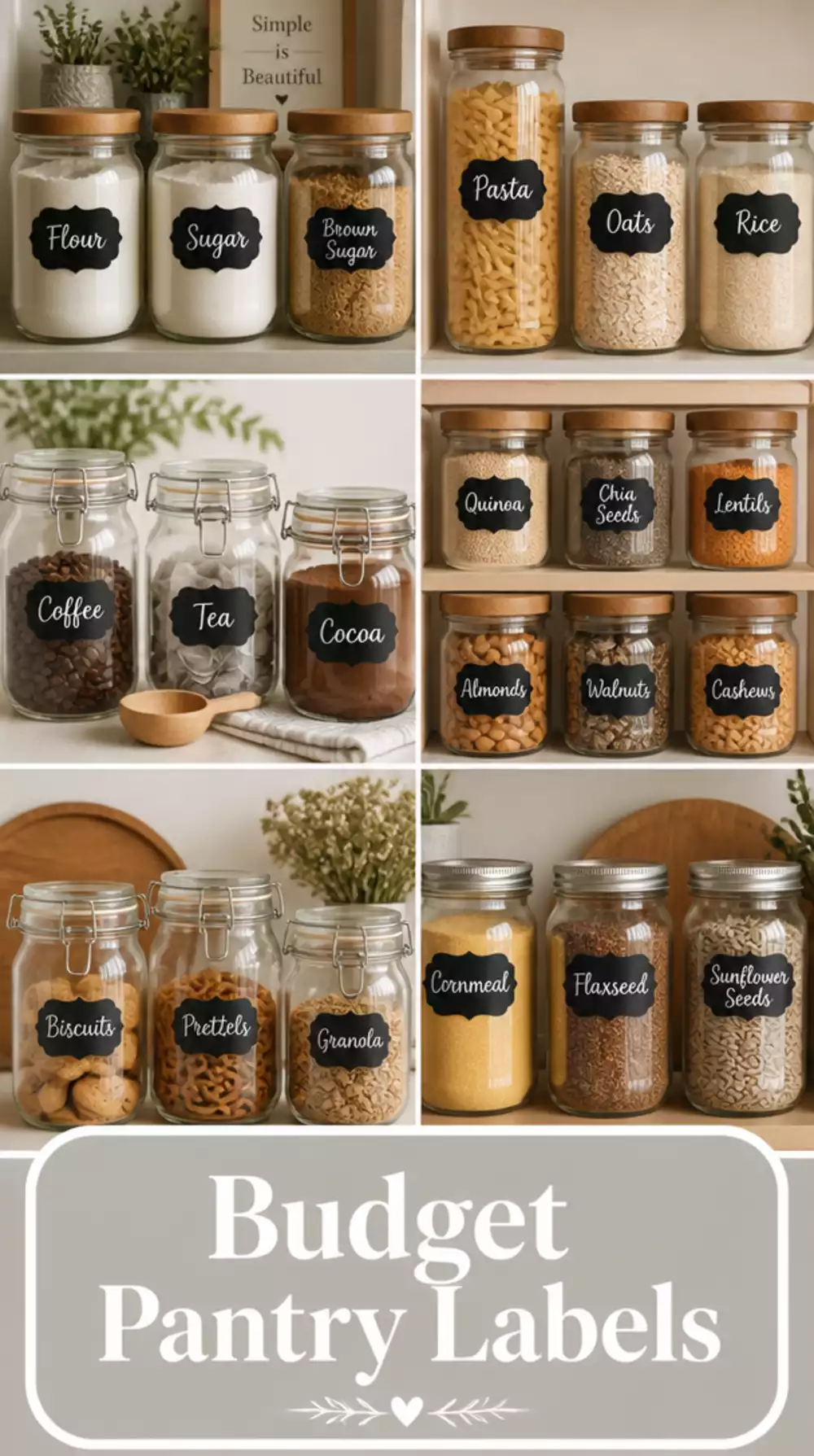 Pantry Chalkboard Label Set That Makes a Budget Pantry Look Boutique