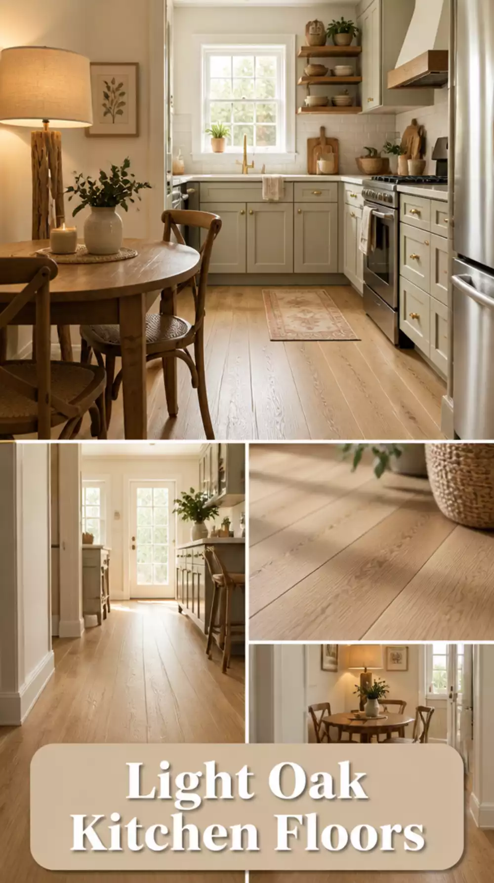 Light Oak Hardwood Kitchen Floor That Makes a Small Kitchen Feel Open