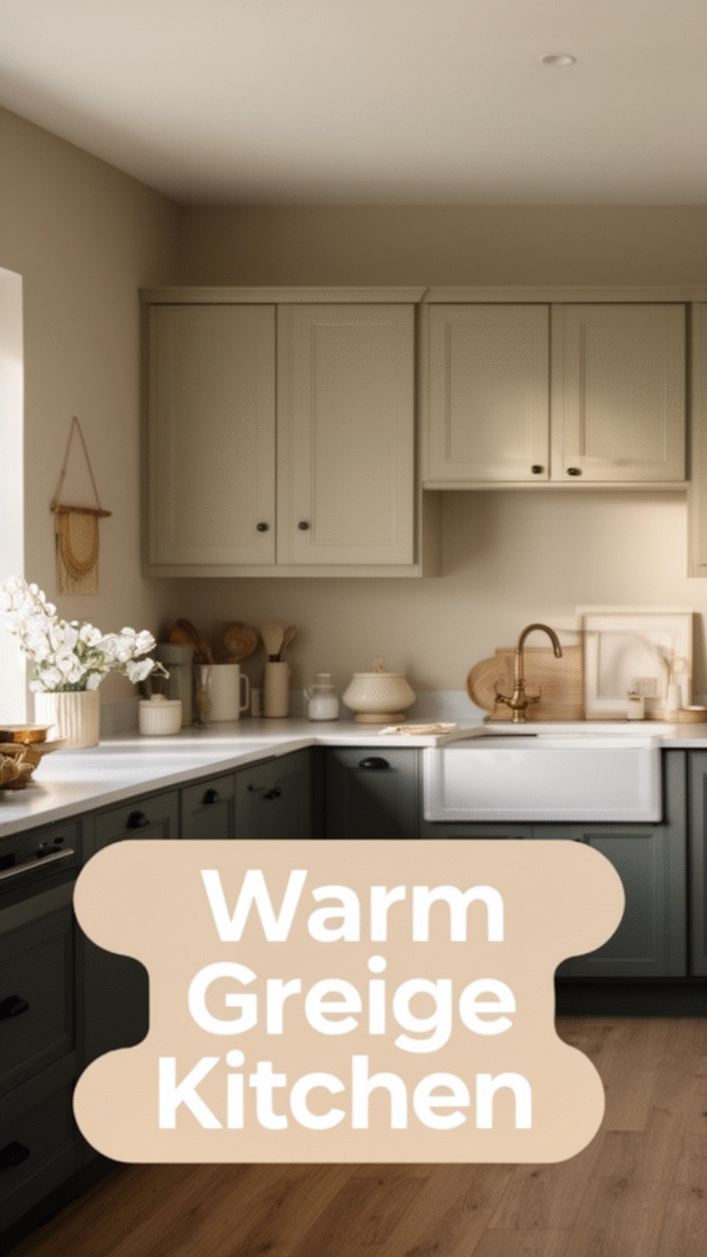 Kitchen Wall Paint in a Warm Greige That Ties Every Tone Together
