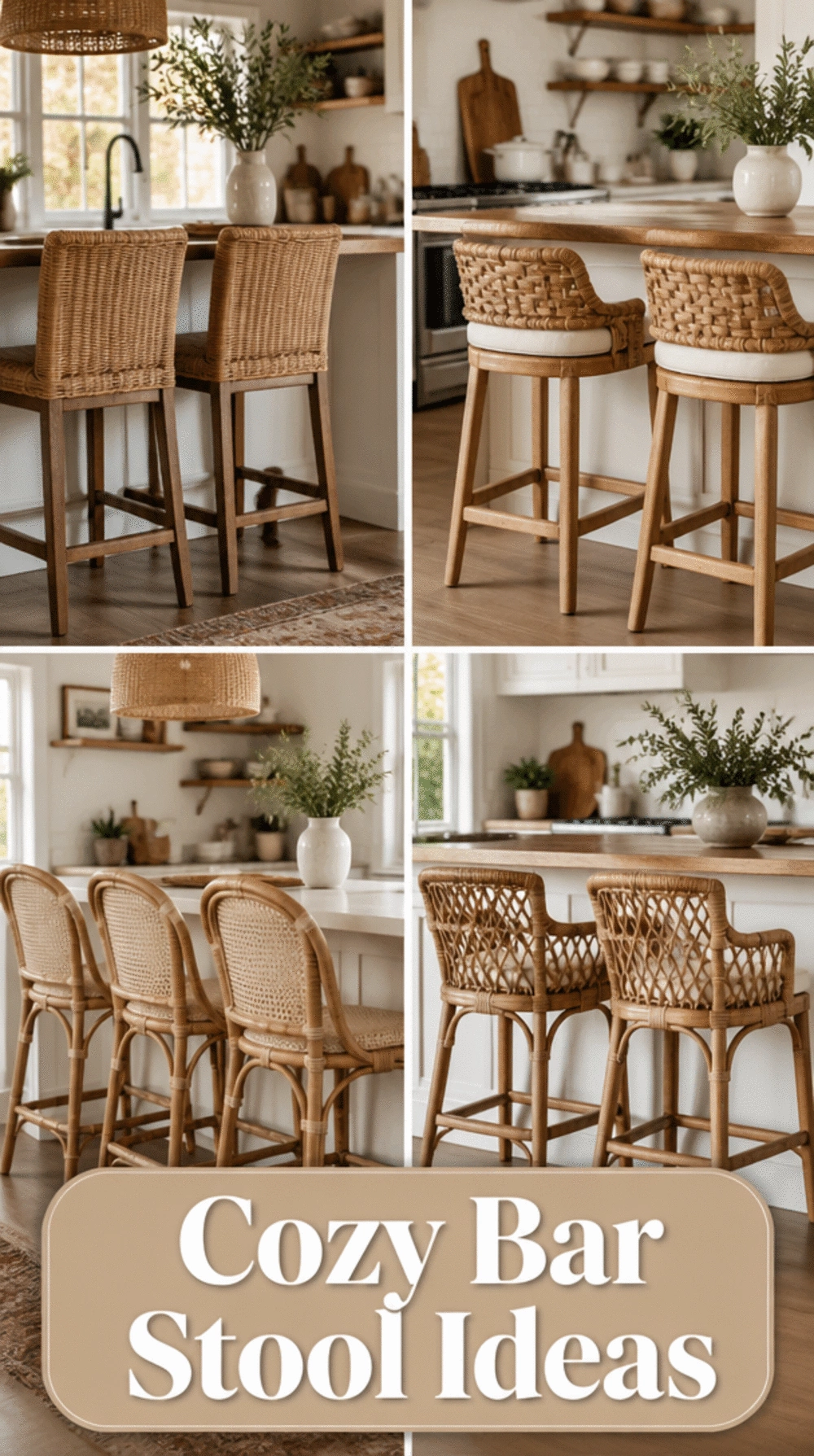 Why a Woven Rattan Kitchen Bar Stool Completes a Farmhouse Kitchen Look