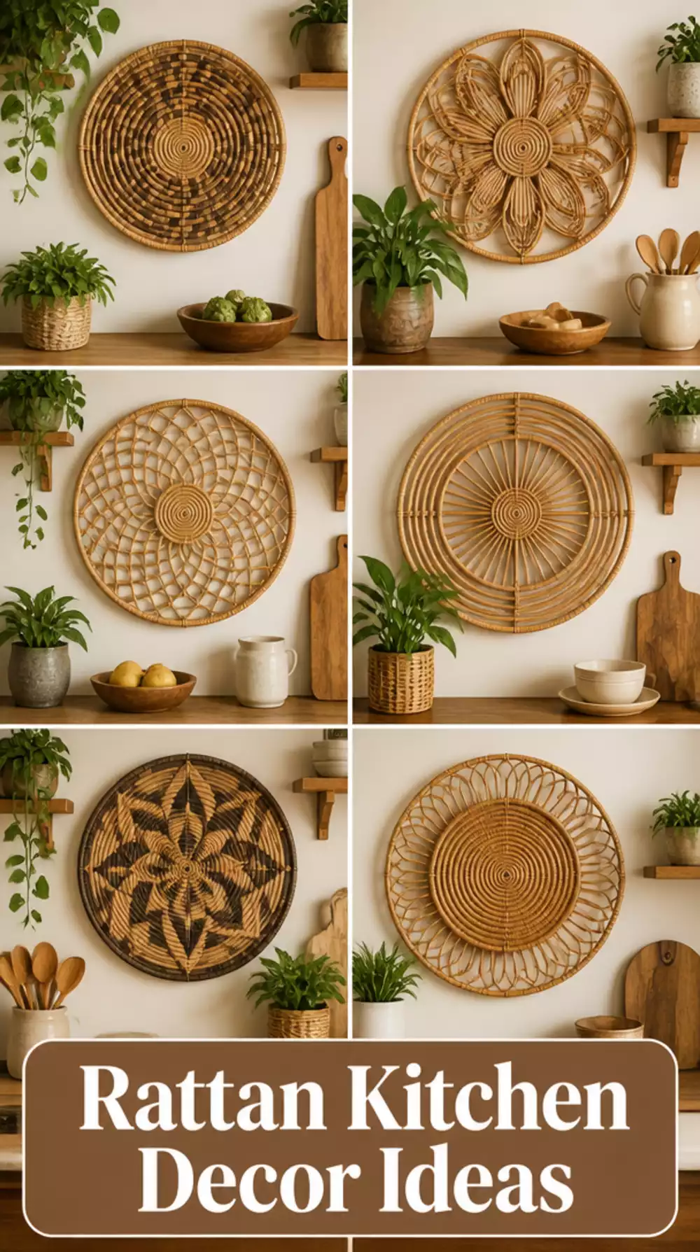 Woven Rattan Kitchen Wall Disc That Doubles as a Textural Decor Accent