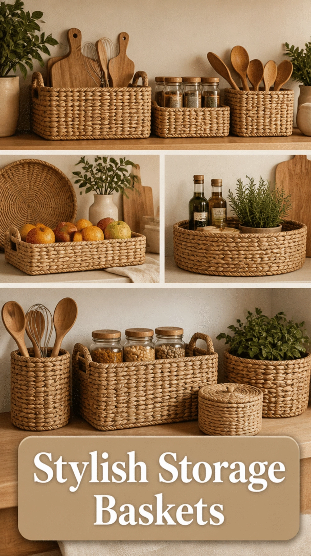 Woven Seagrass Kitchen Shelf Basket That Makes Storage Look Like Decor