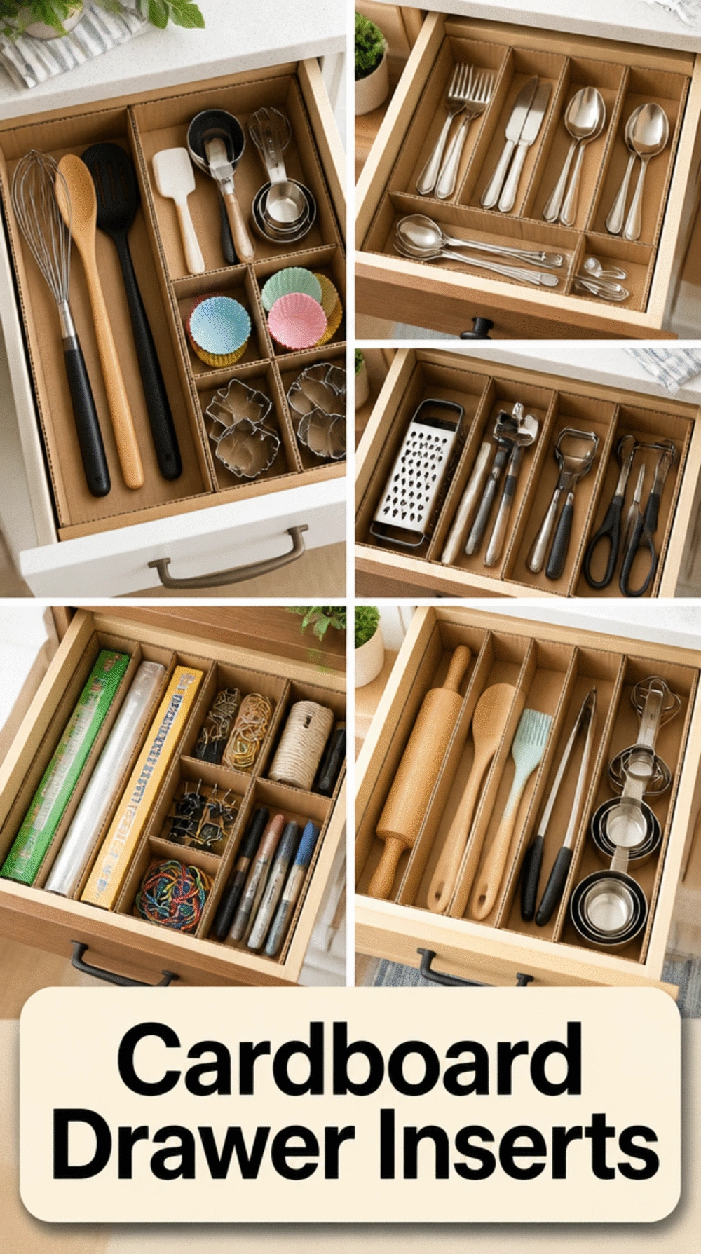 Cardboard Kitchen Drawer Insert Hack That Costs Almost Nothing