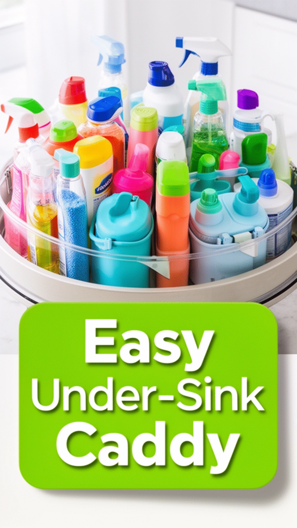 Repurposed Kitchen Under-Sink Caddy Using a Lazy Susan from the Dollar Store