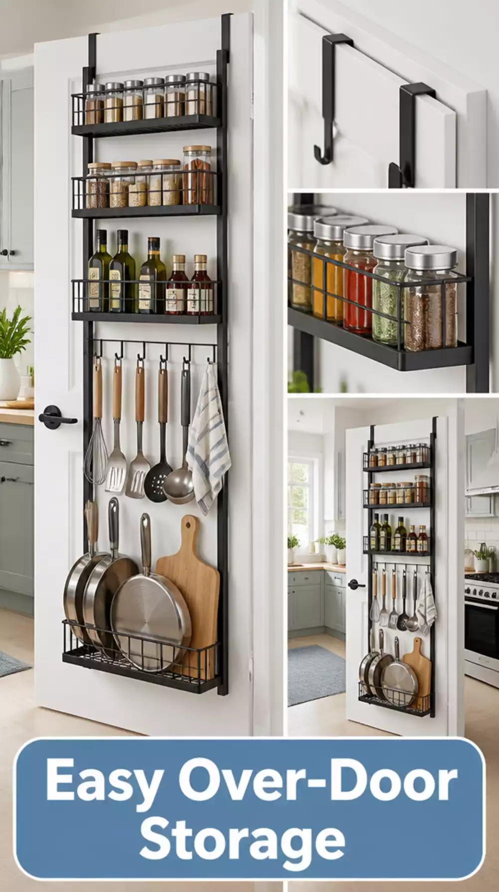 The One Over-Door Rack That Changes Small Kitchen Cabinet Storage