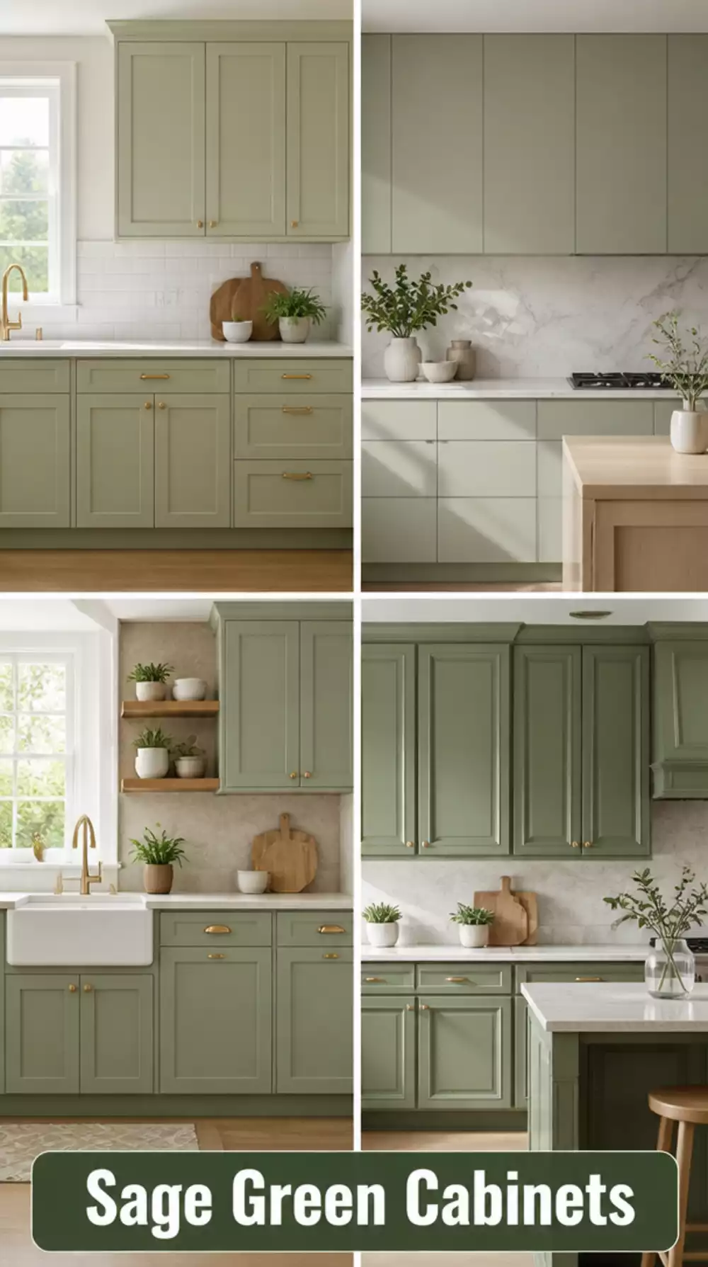 Transform kitchen cabinets with sage green chalk paint refresh