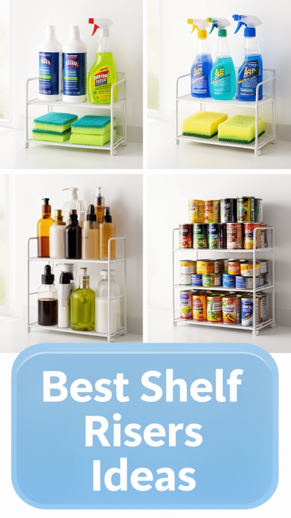 Kitchen Under-Sink Stackable Shelf Riser That Doubles Space for Almost Nothing