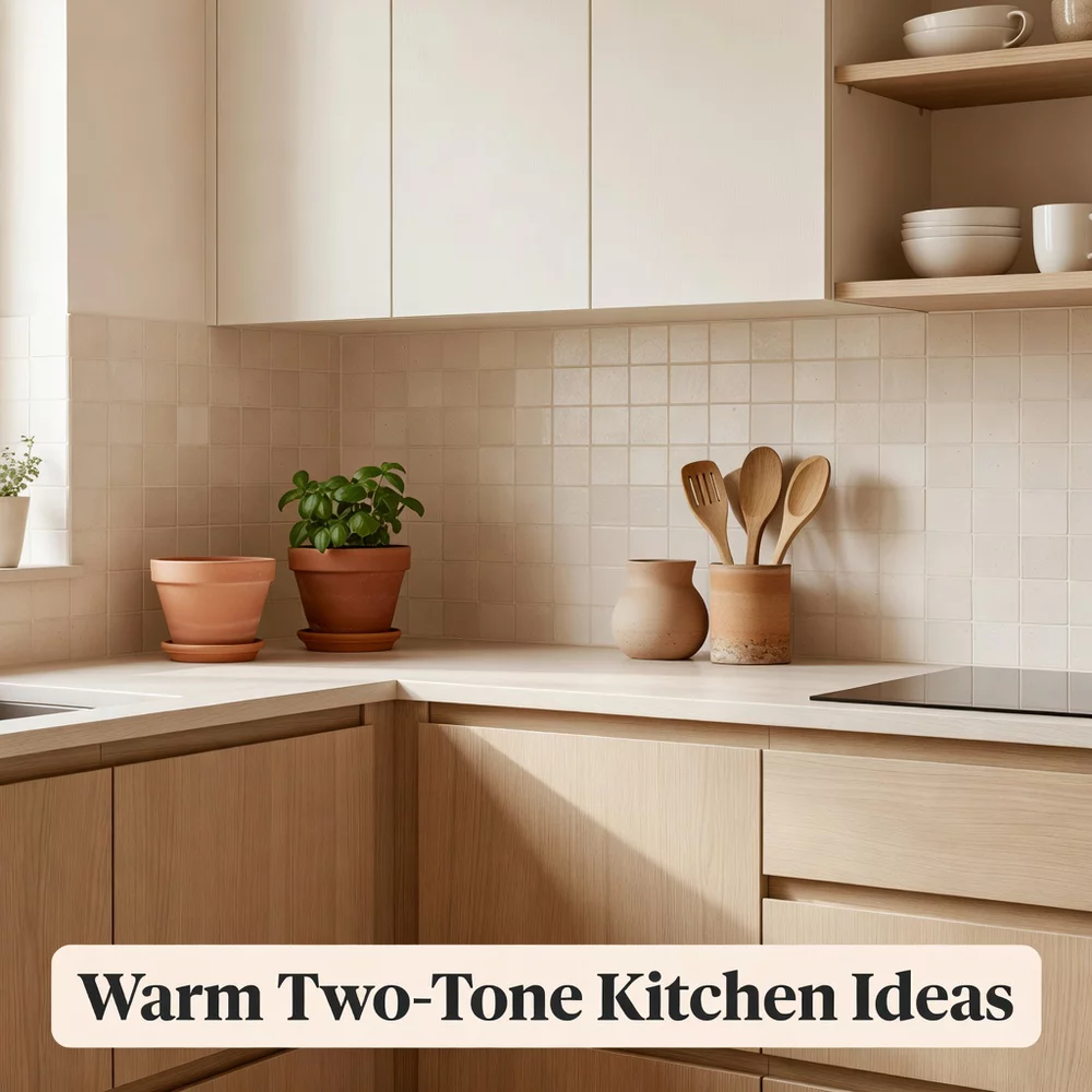 Warm Two-Tone Kitchen Ideas for Cozy Spaces
