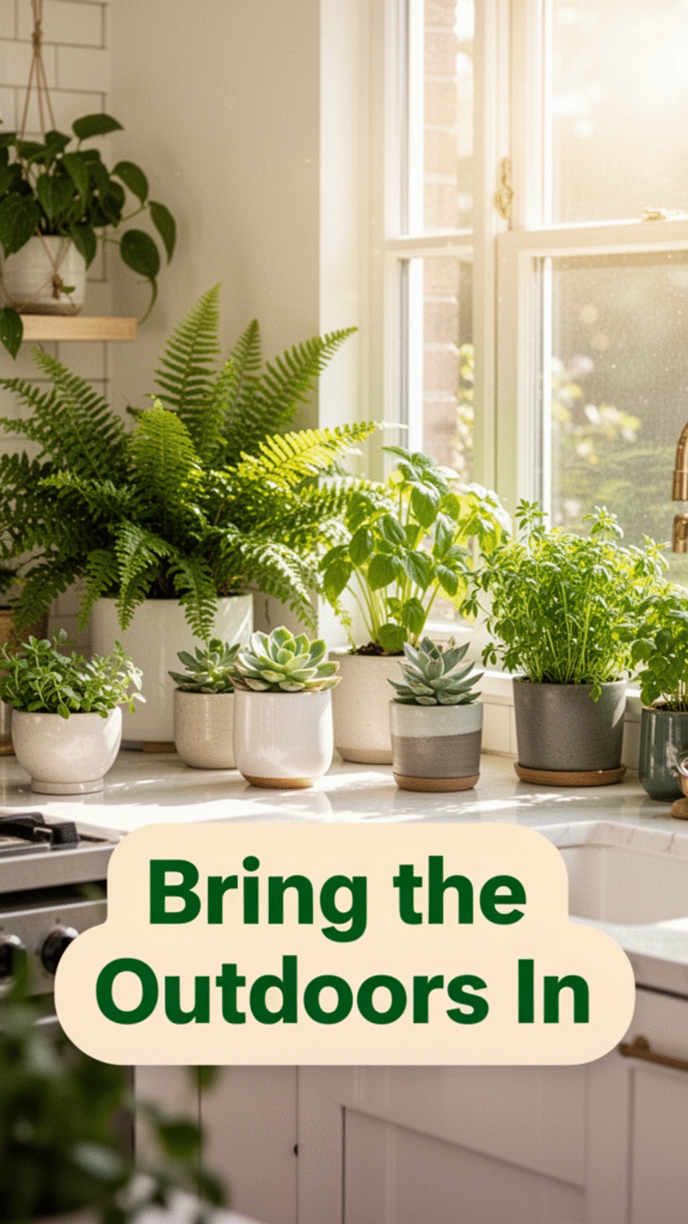 Create a Lively Kitchen with Indoor Plants and Stylish Decor