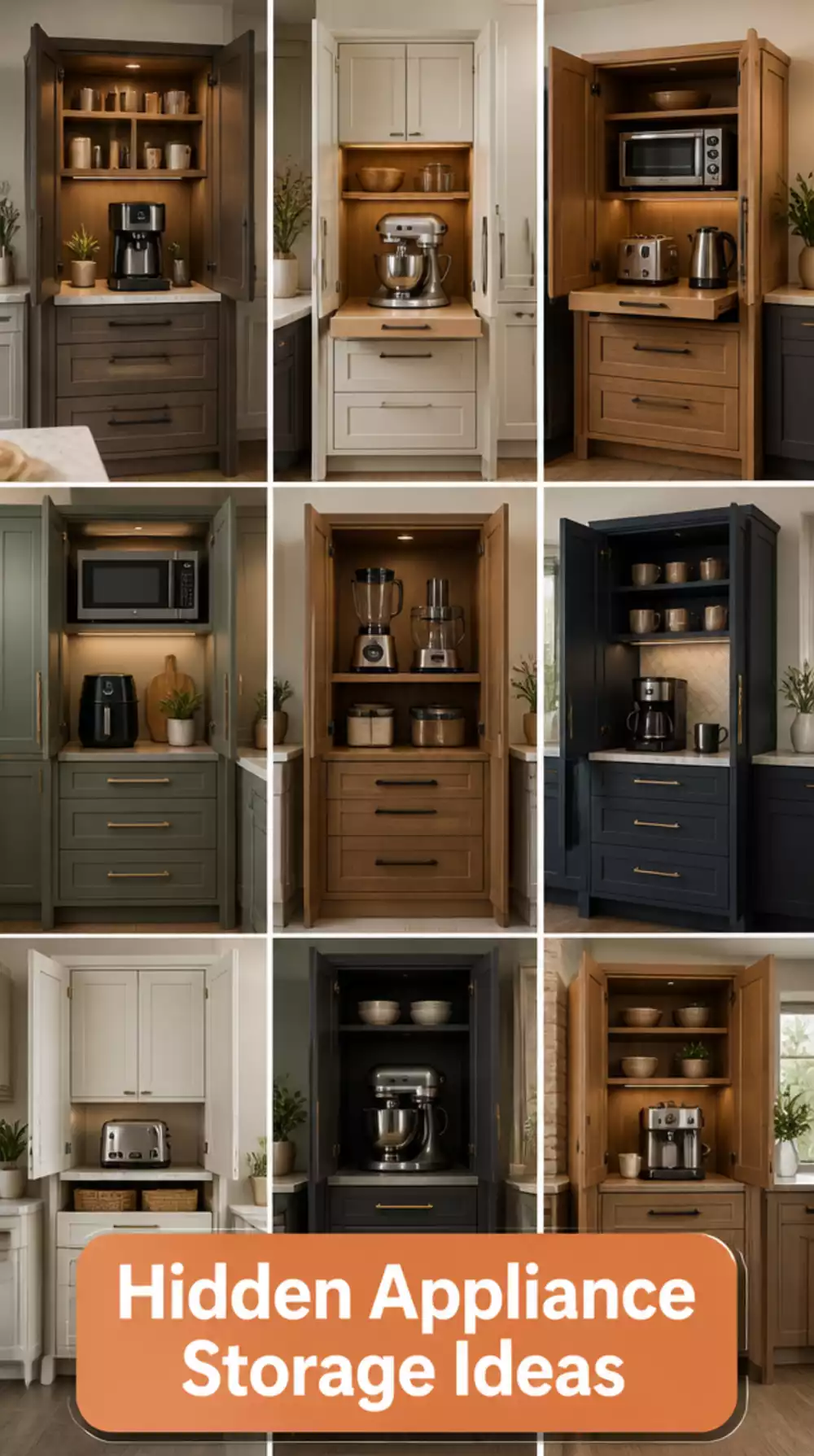 Small Kitchen Appliance Garage Cabinet That Hides Every Counter Appliance