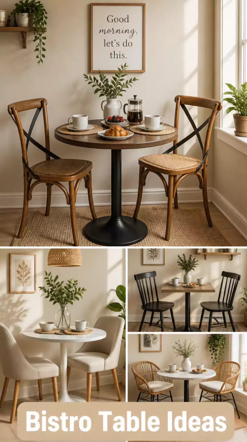 Small Kitchen Bistro Table and Two Chairs That Fit a Tight Breakfast Spot
