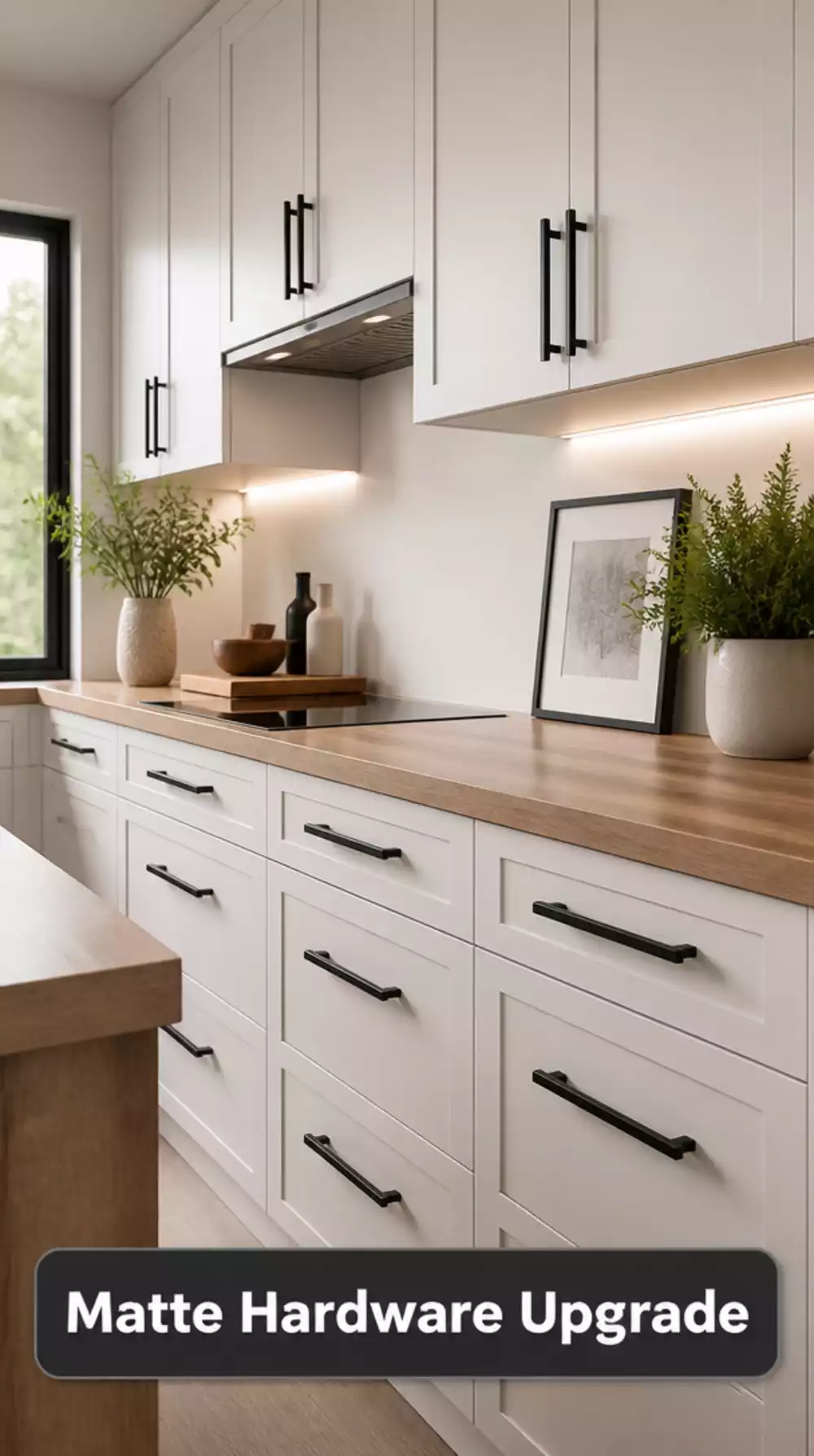 Kitchen Hardware Upgrade Transforms with Matte Black Pulls