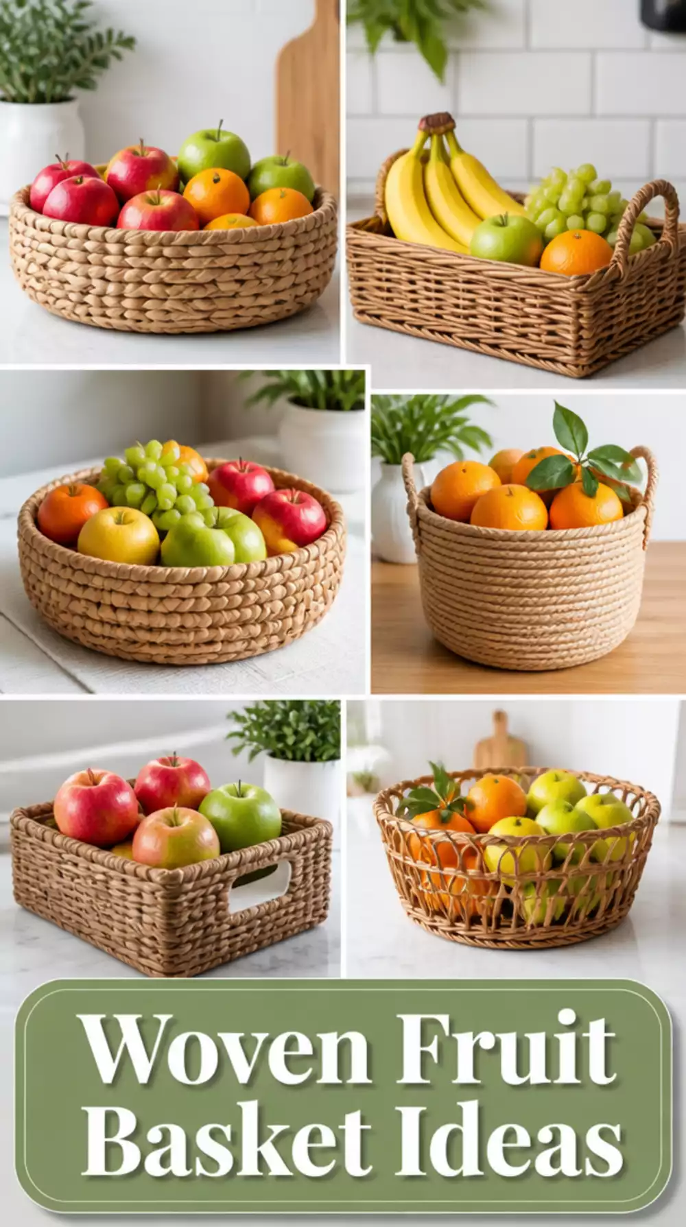 Woven Kitchen Counter Basket That Hides Fruit and Keeps It Within Reach