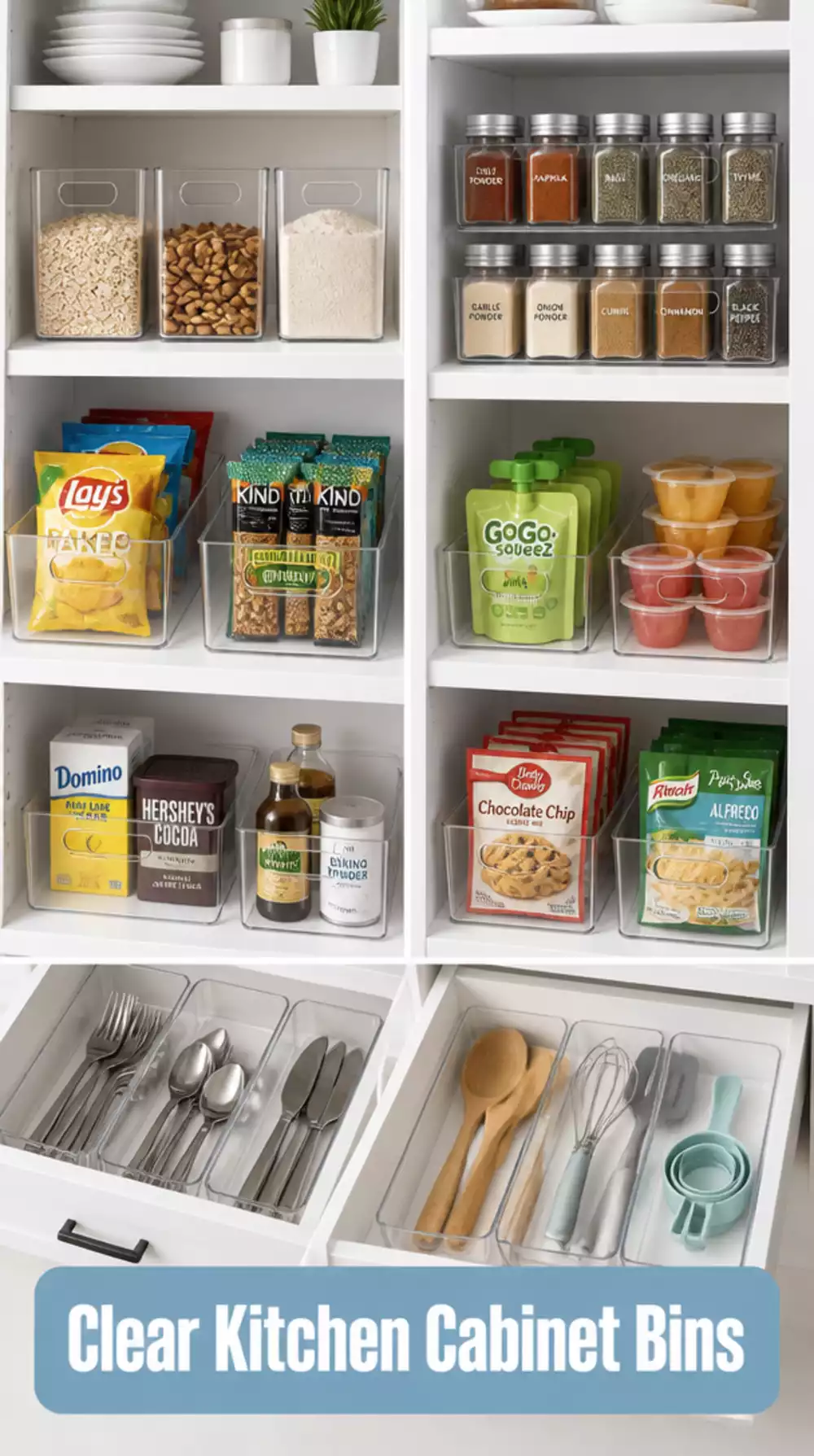 Clear Kitchen Cabinet Bins That Keep Every Shelf Visible