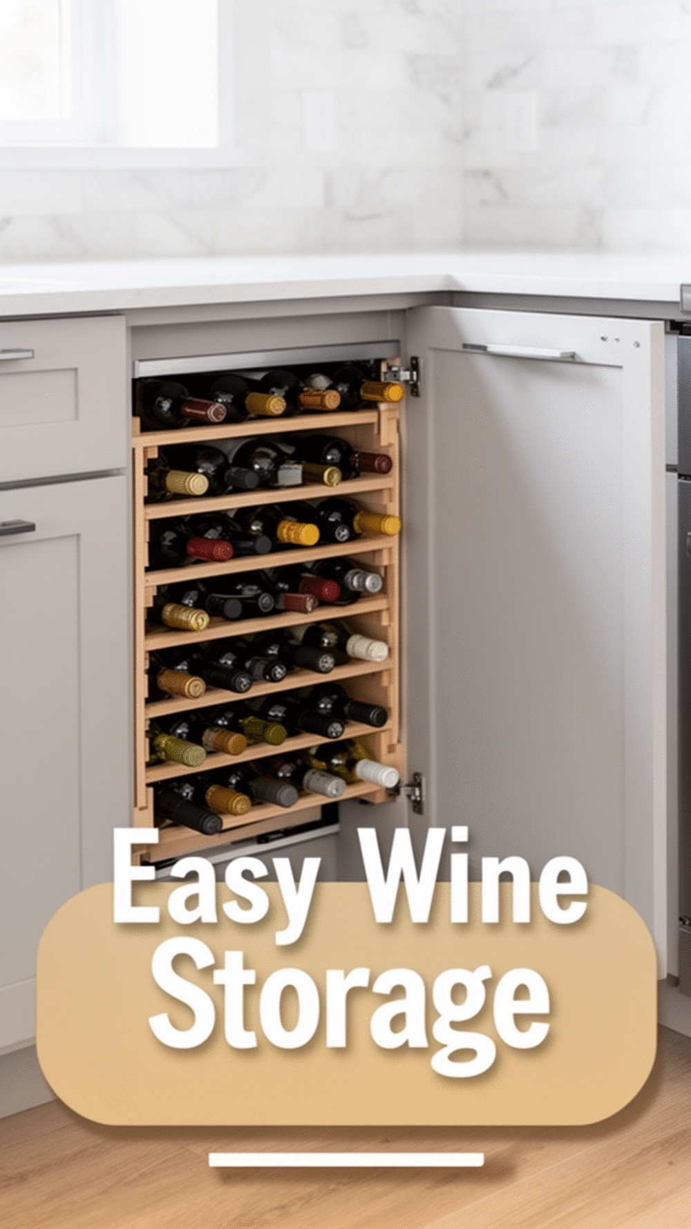 Kitchen Wine Rack Insert That Fits Inside an Existing Lower Cabinet Door