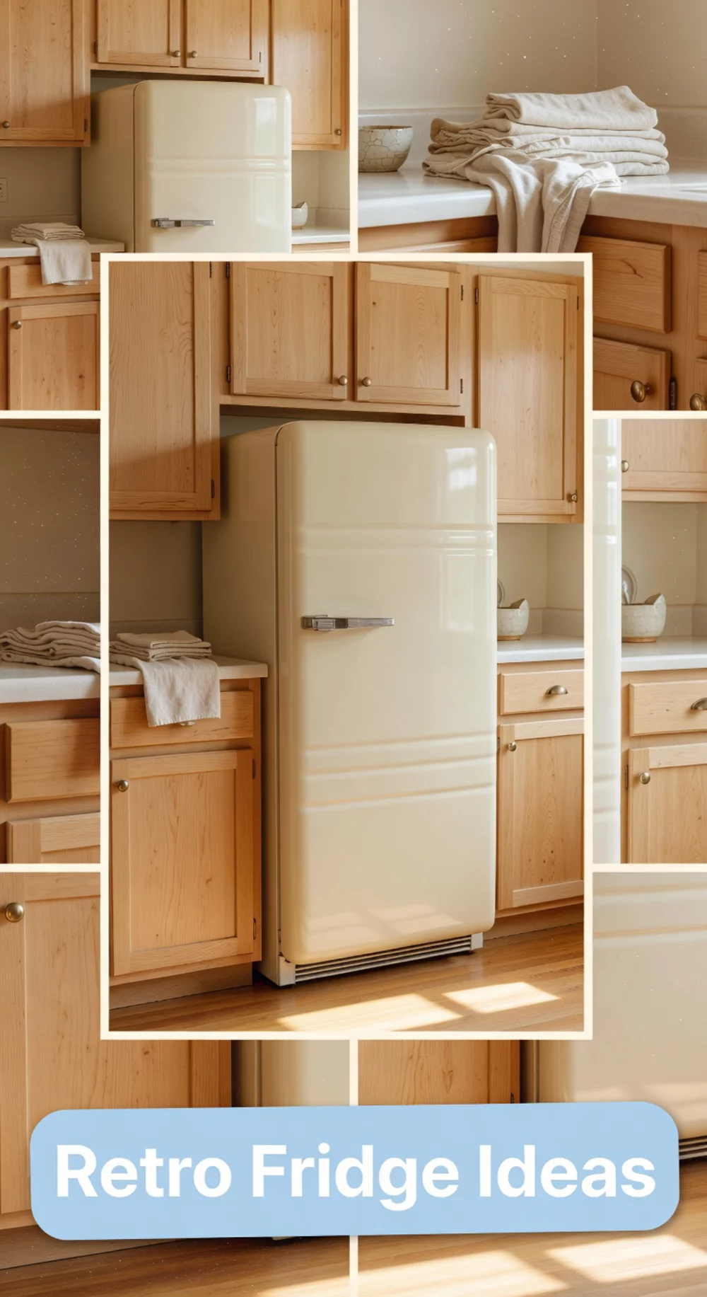 Retro Kitchen Fridge in a Pastel Cream Finish as a Statement Appliance