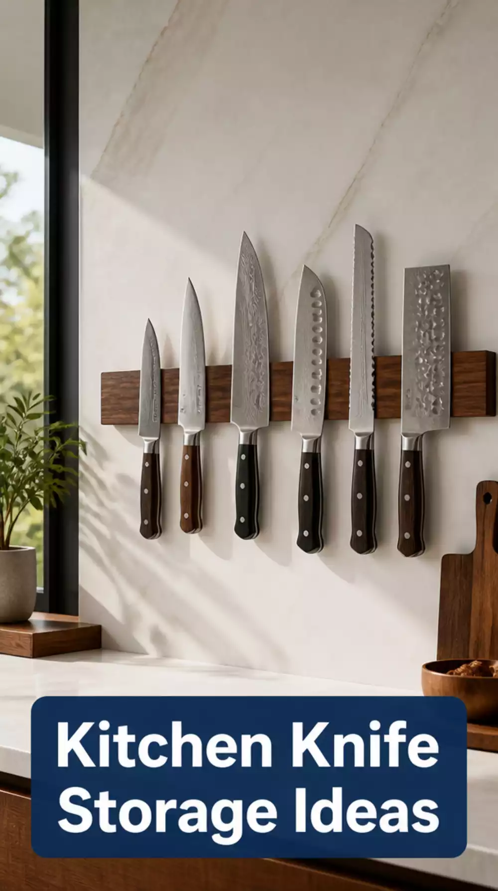 Kitchen Magnetic Knife Strip in Walnut Wood as a Thoughtful Cook's Gift