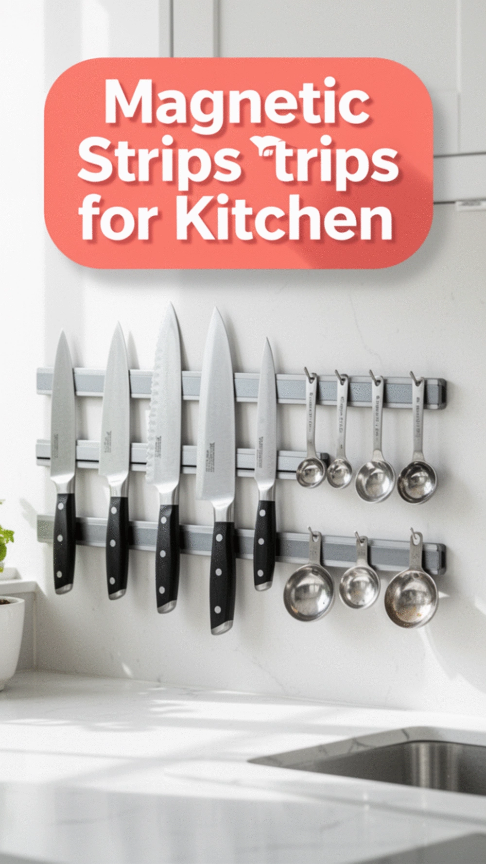 Organize Your Kitchen with Magnetic Strips for Easy Access