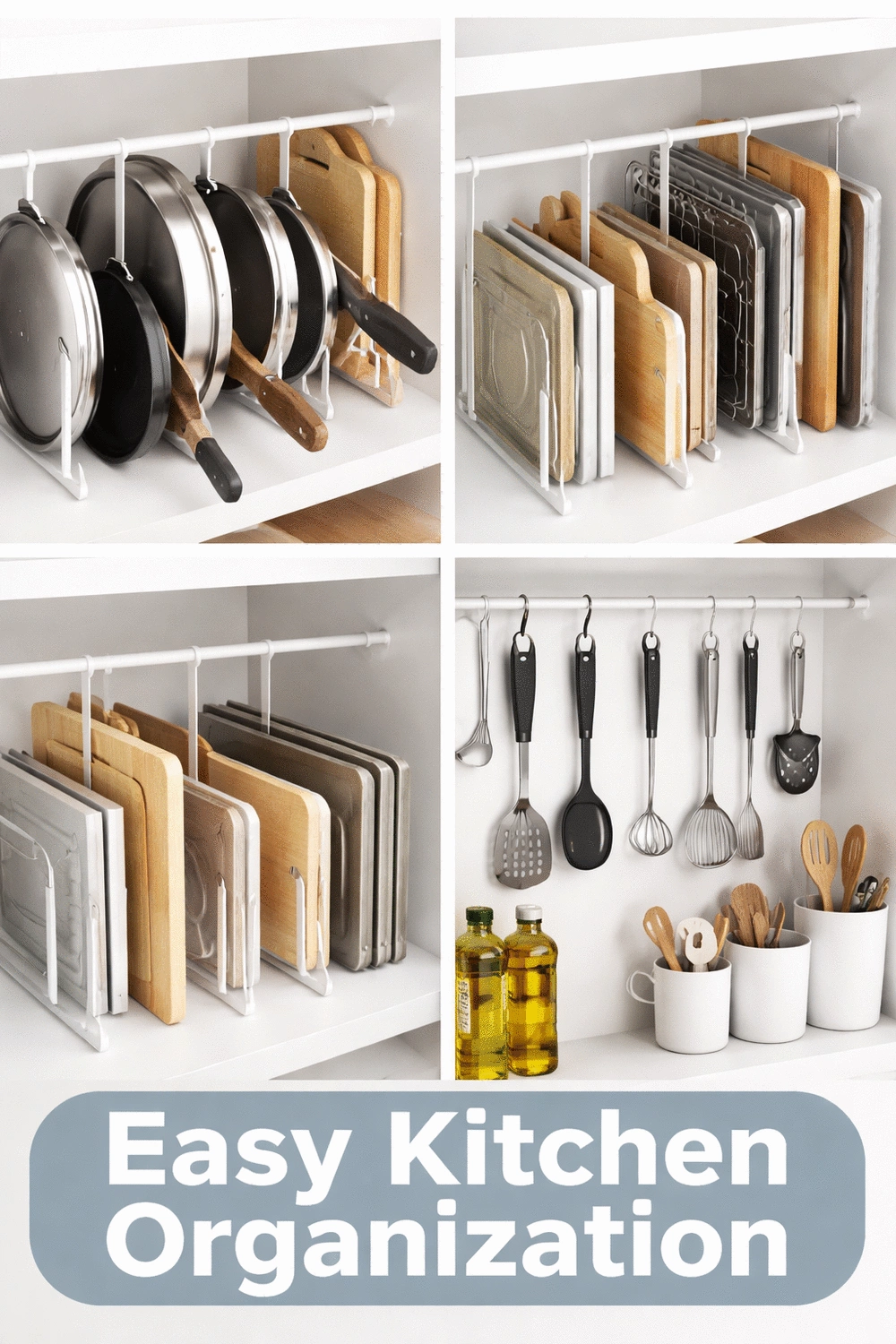 Kitchen Tension Rod Cabinet Divider That Needs No Tools to Install