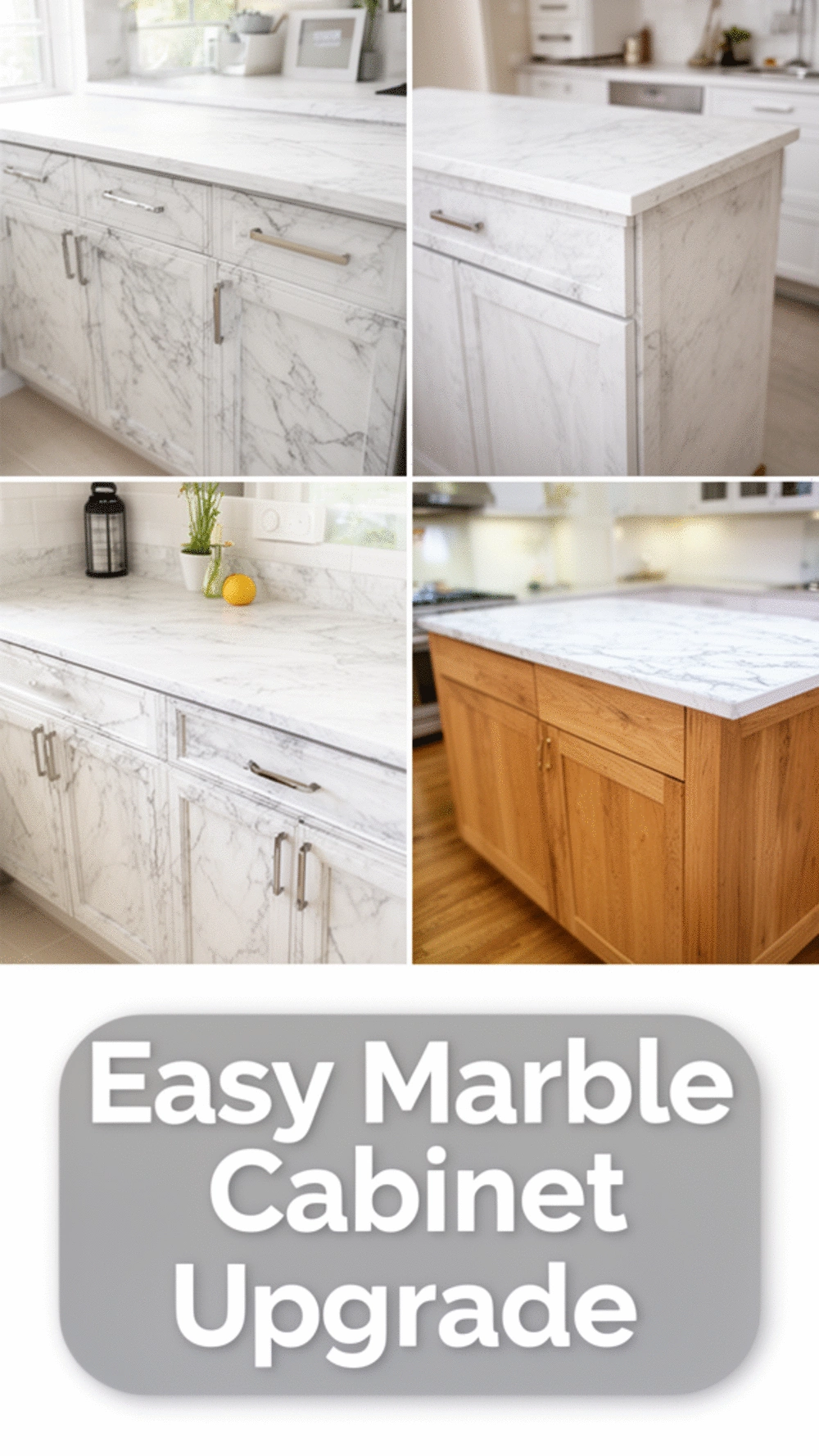 Contact Paper Kitchen Cabinet Liner in a Marble Finish That Costs Almost Nothing