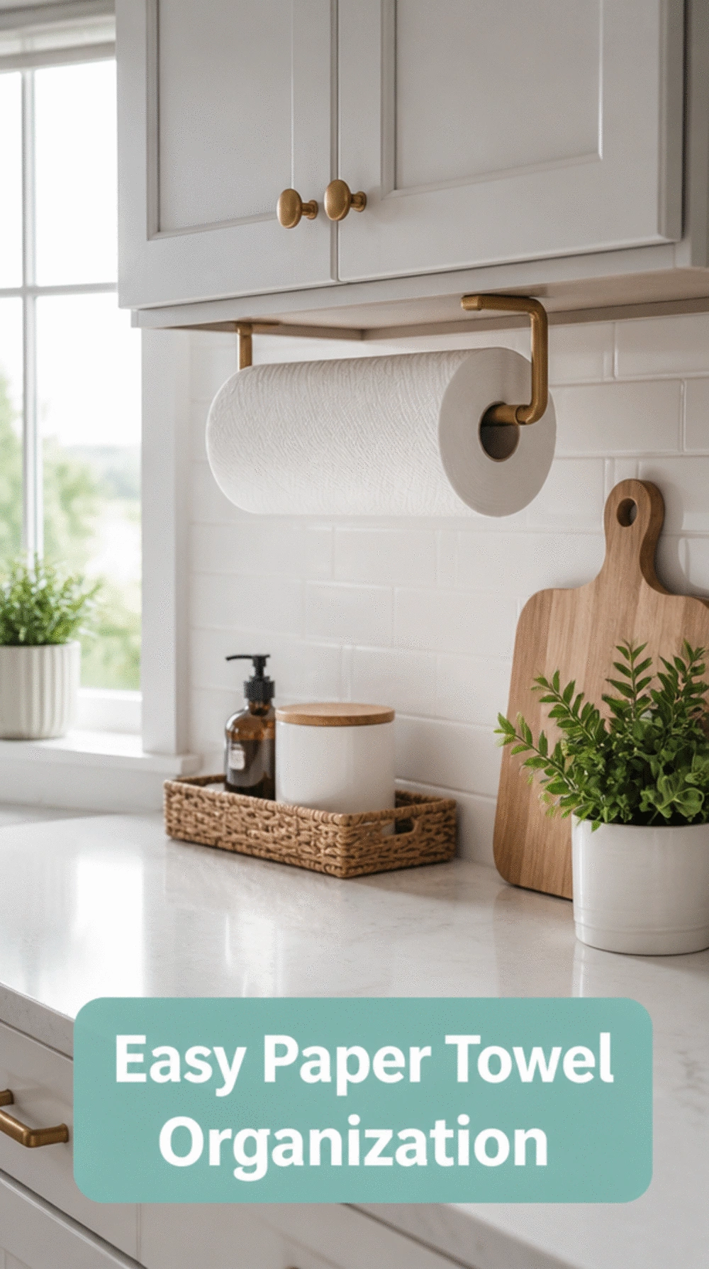 Kitchen Counter Paper Towel Holder That Mounts Under the Cabinet Instead