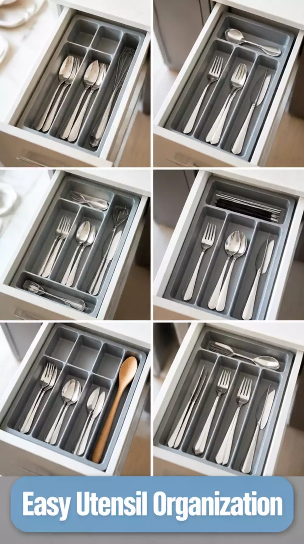 Slim Kitchen Drawer Insert That Organises a Narrow Utensil Drawer