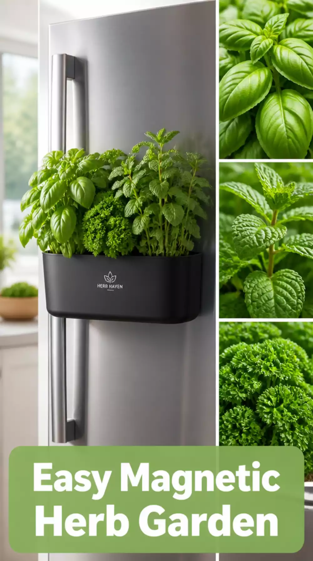 Kitchen Magnetic Herb Planter That Attaches to the Fridge Door