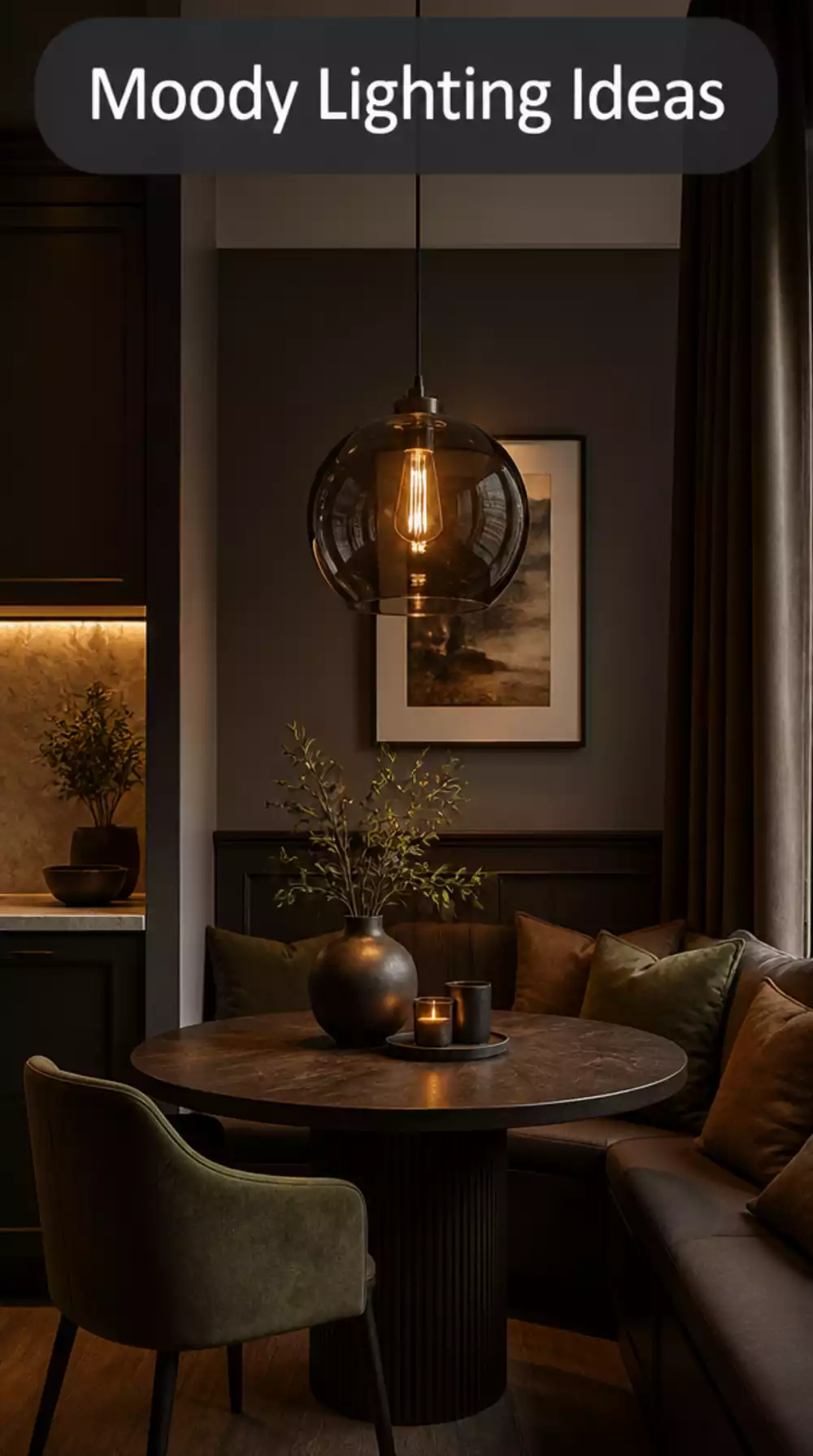 Smoked Glass Pendant Light Creating Moody Glow