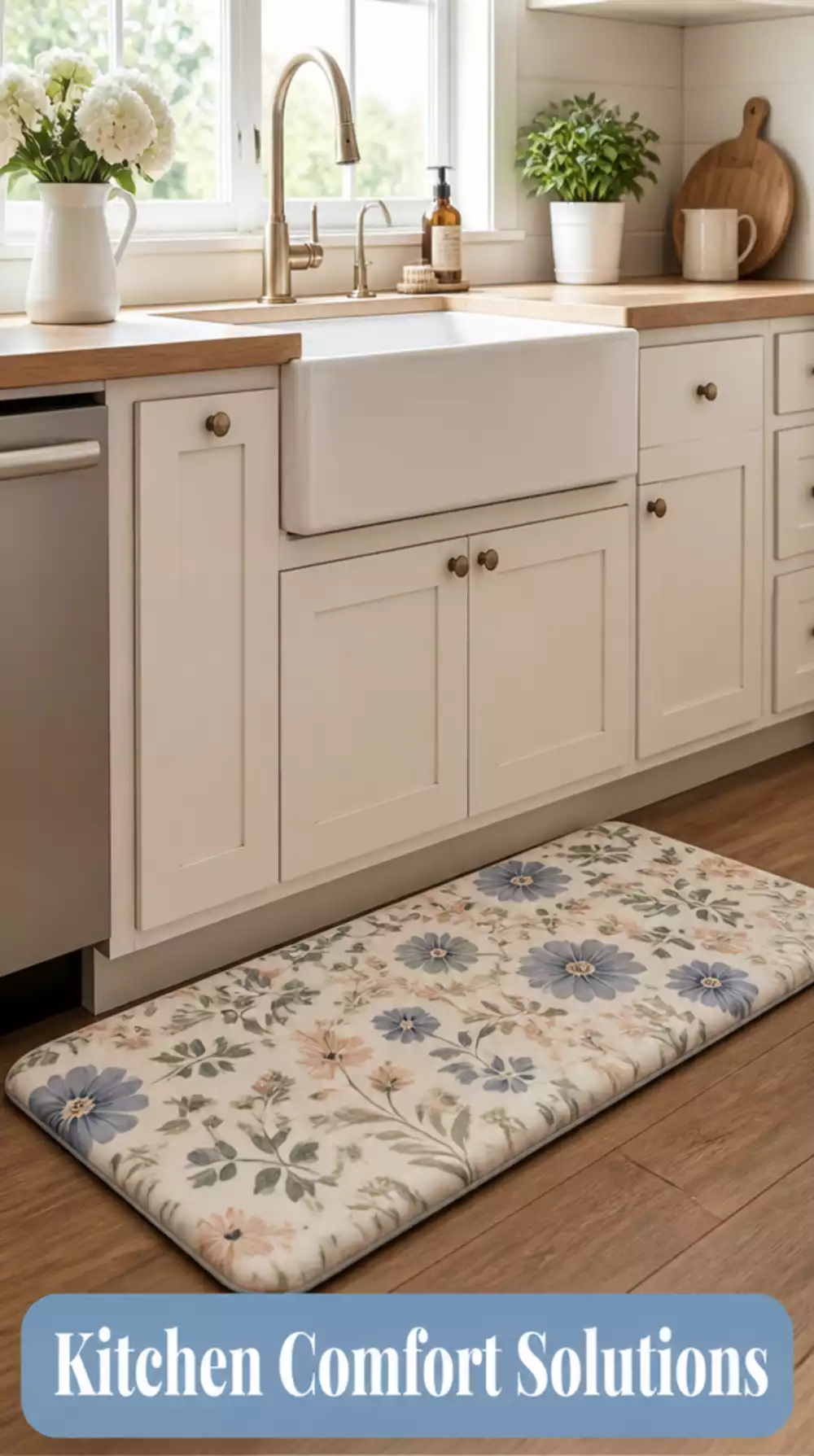Kitchen Anti-Fatigue Mat in a Cushioned Memory Foam Under the Sink Area