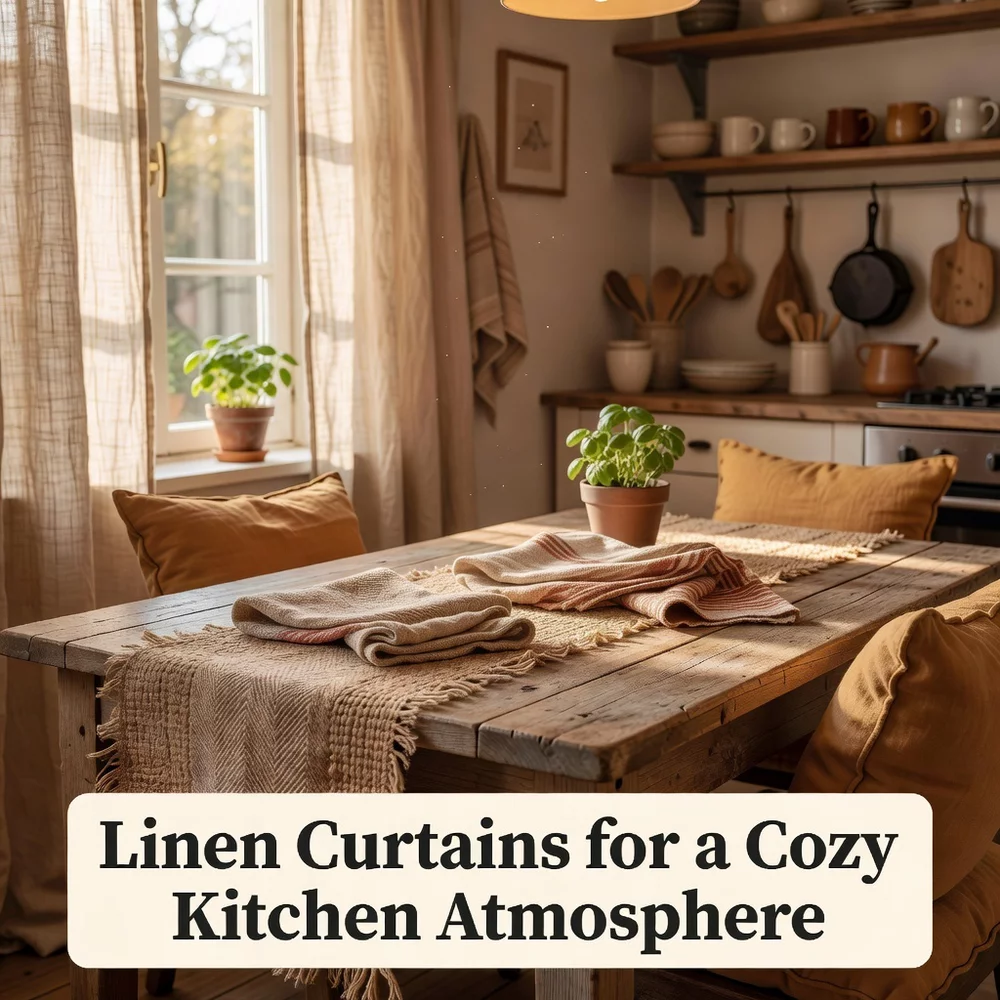 Linen Curtains for a Cozy Kitchen Atmosphere