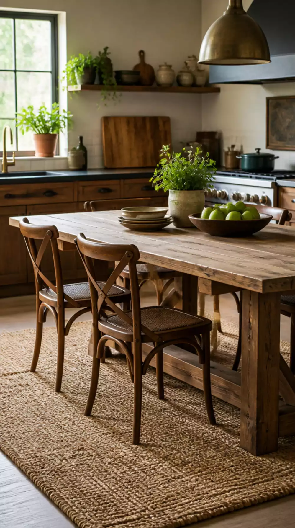 Jute Kitchen Rug with a Natural Woven Texture That Suits Any Floor Tone