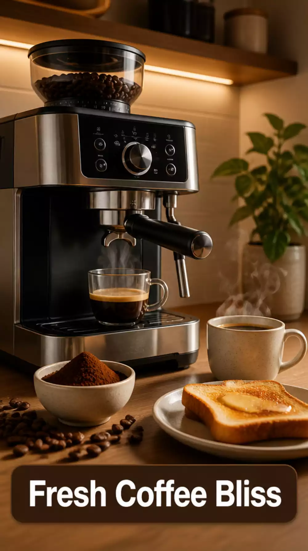 Coffee Machine with Grinder for Barista-Quality Mornings