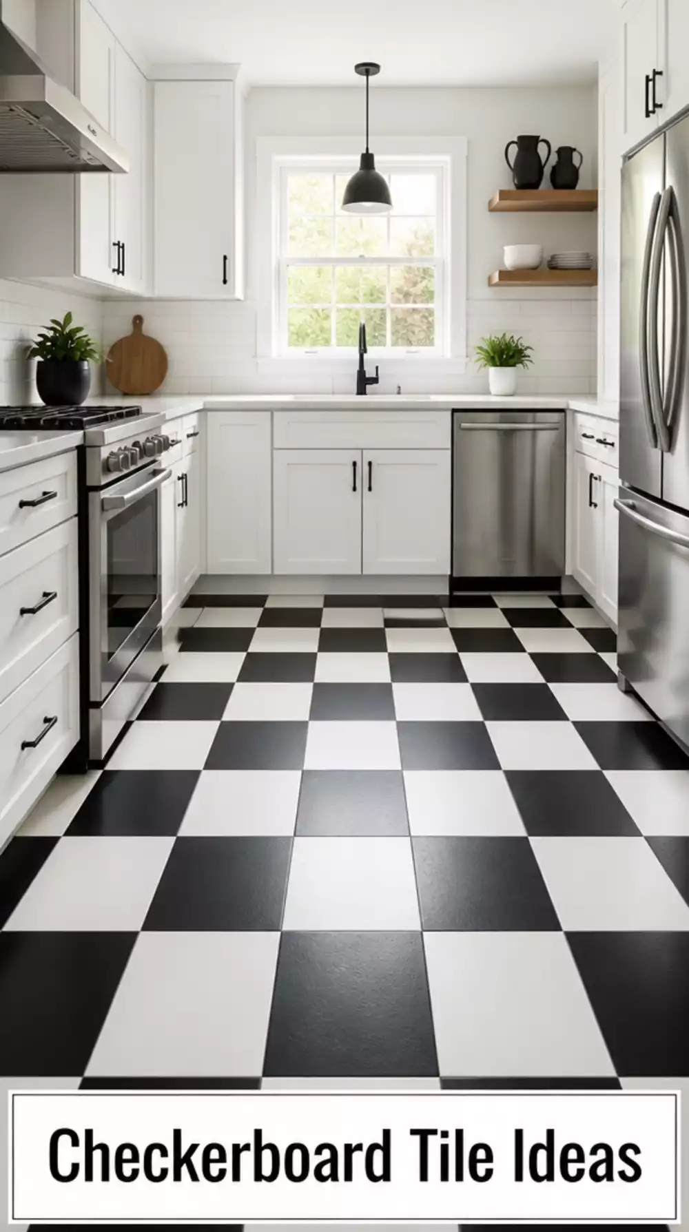 Classic Black and White Checkerboard Kitchen Floor Ideas