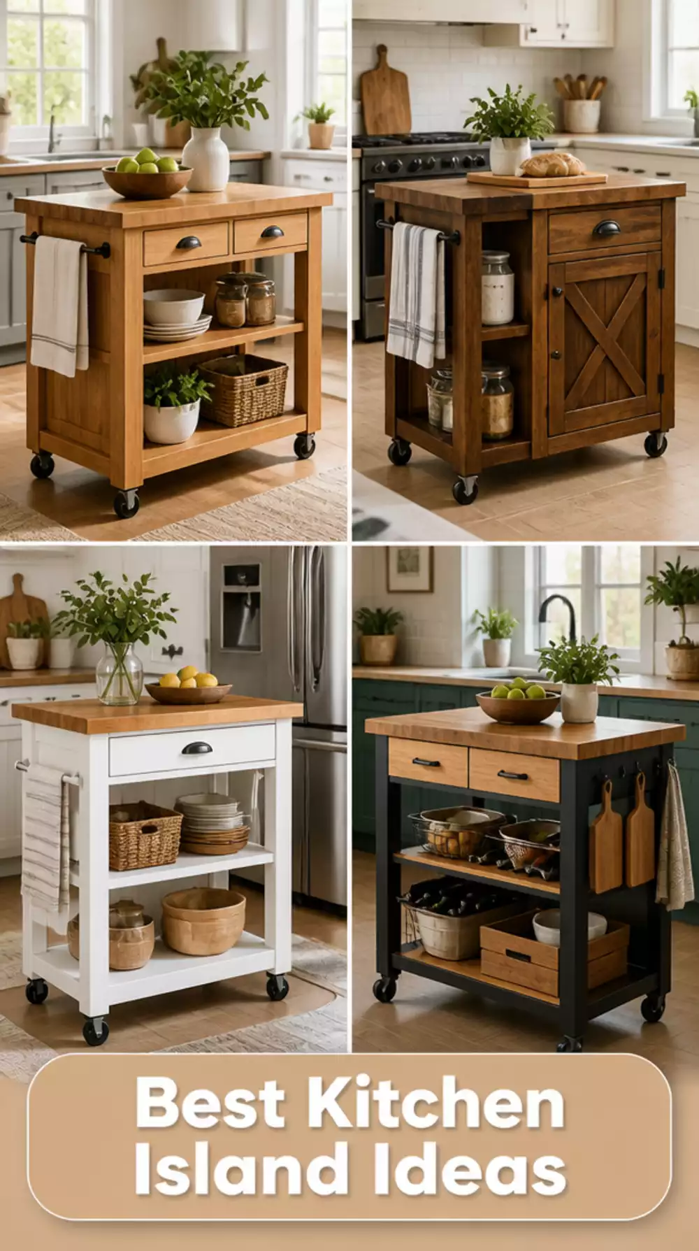 Kitchen Island Addition Using a Freestanding Butcher Block Cart