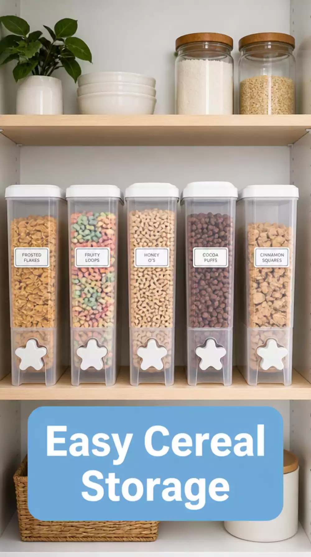Frosted Pantry Cereal Dispensers That Create a Calm and Clean Shelf Look