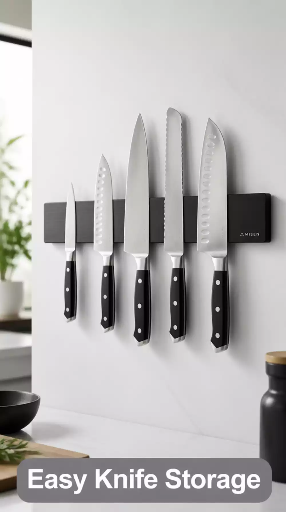 Magnetic Kitchen Cabinet Strip for Knives Without a Single Drill Hole