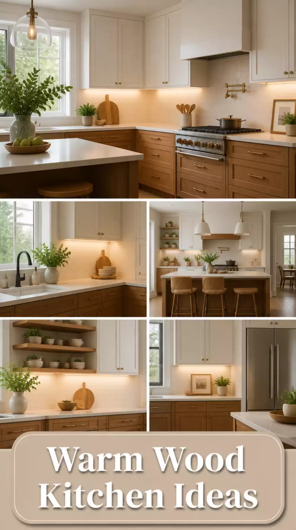 Why a Warm Wood Kitchen Base Cabinet Always Grounds an All-White Upper Row