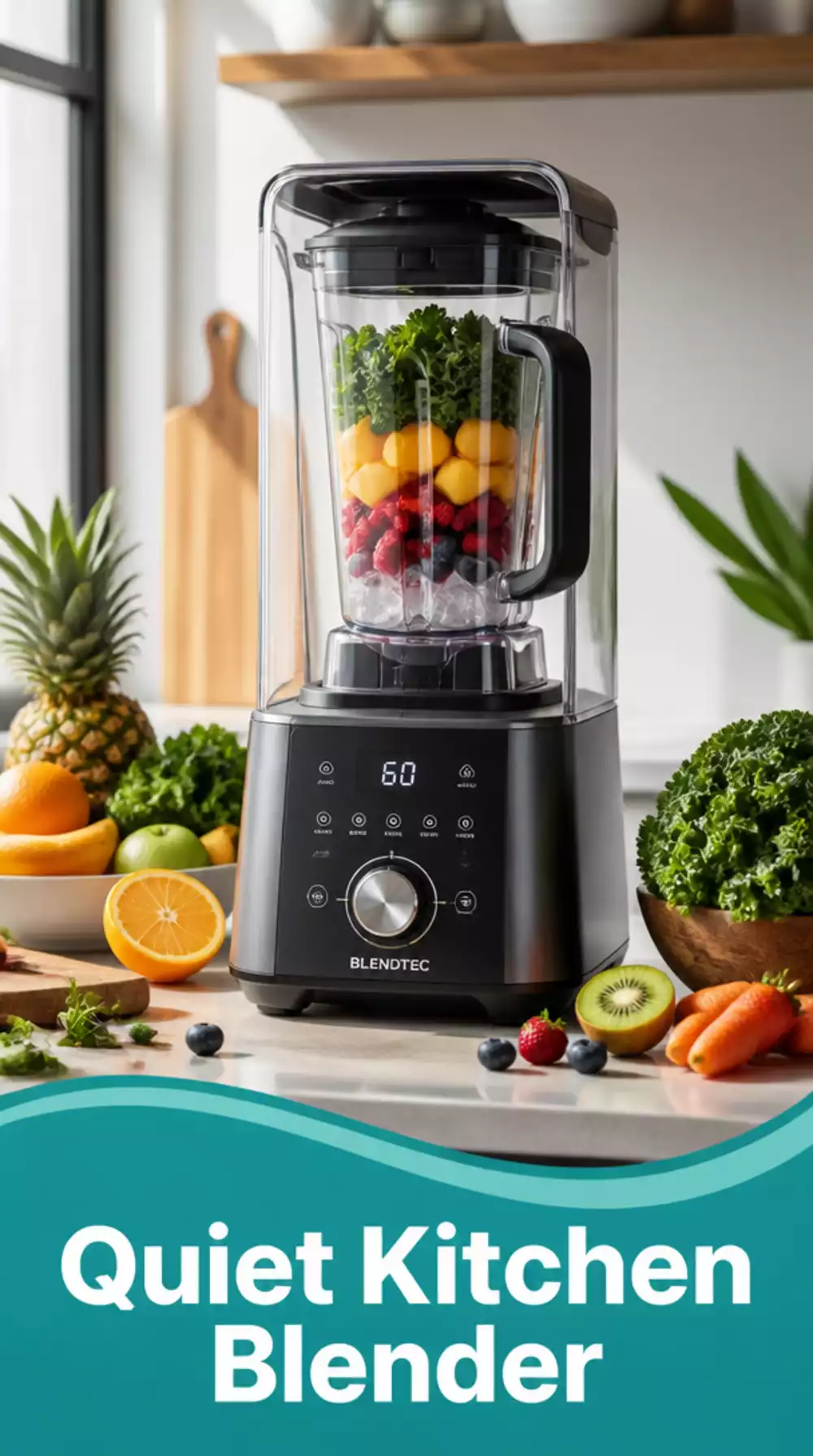 Kitchen Blender with a Quiet Motor That Does Not Shake the Whole Counter