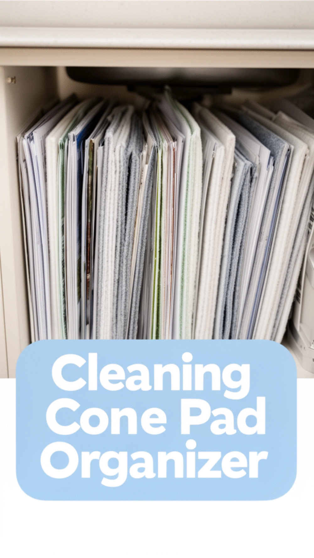 Kitchen Under-Sink Magazine File Hack That Organises Flat Cleaning Pads