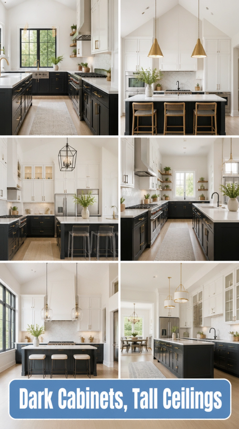 The Dark Lower Kitchen Cabinet Trick That Makes Ceilings Feel Much Taller