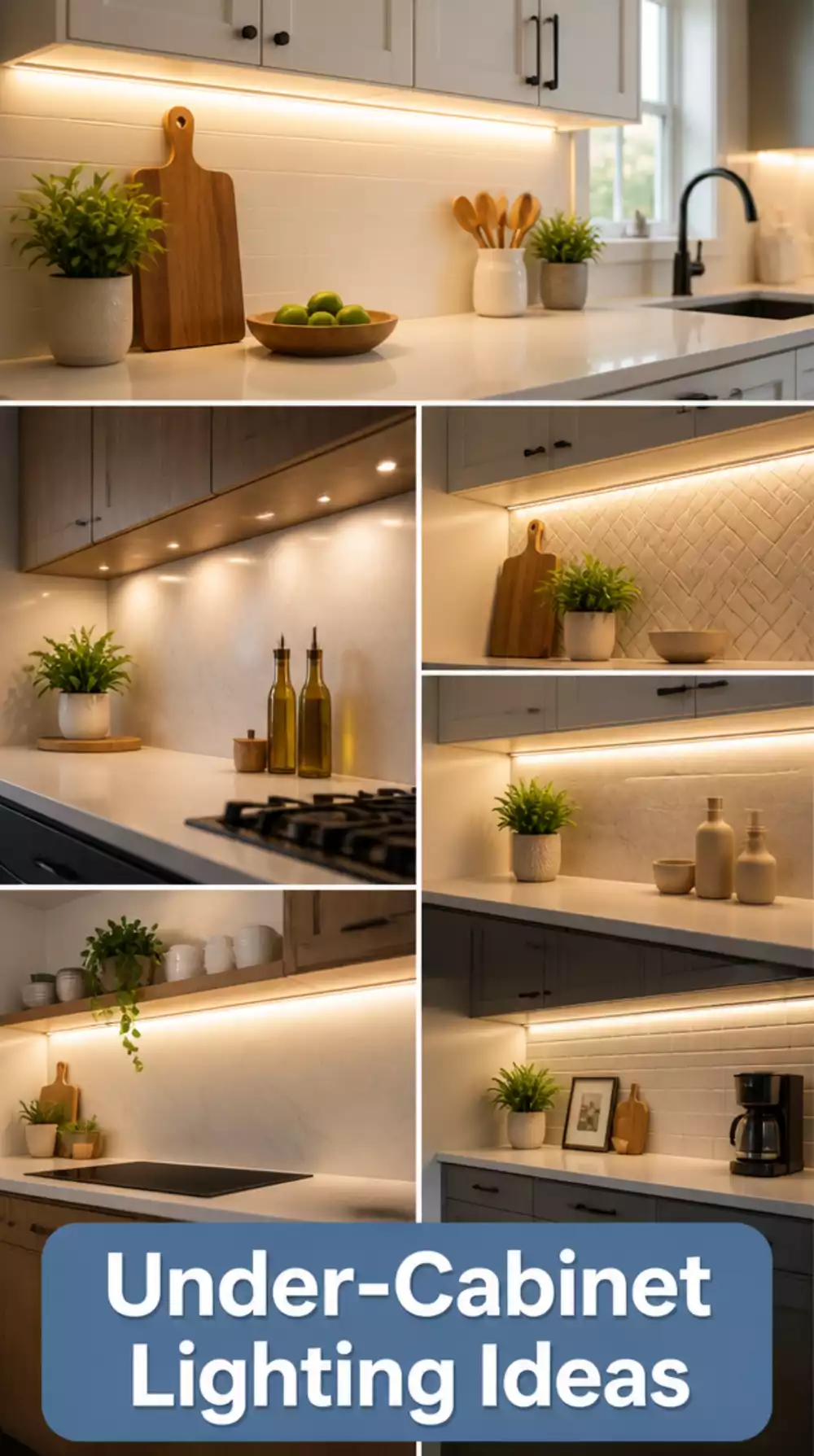 Kitchen Under-Cabinet LED Strip That Lights the Counter Without a Ceiling Fixture