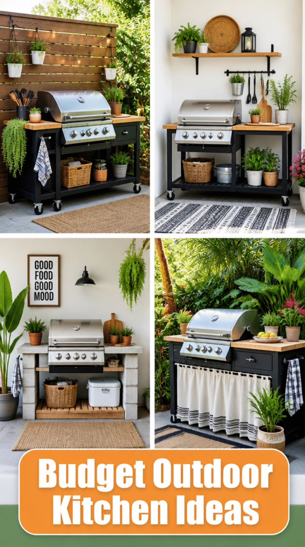 Small Outdoor Kitchen on a Budget Using a Freestanding Grill Station
