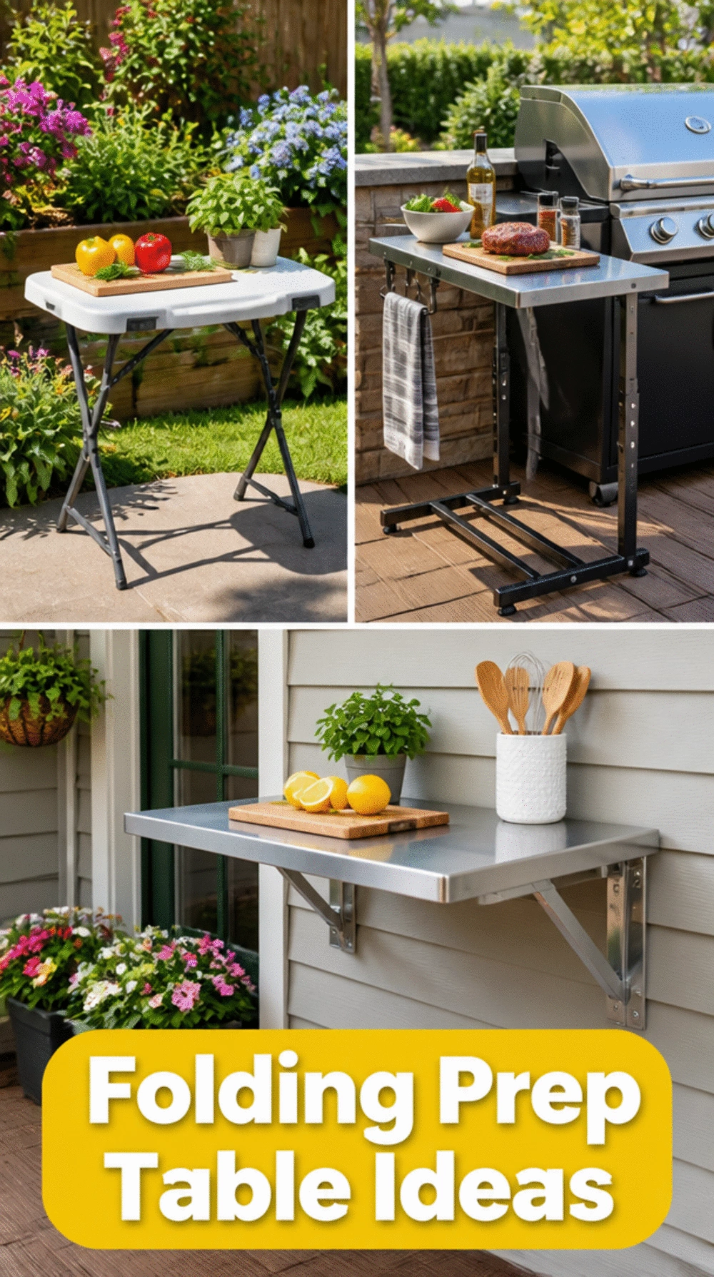 Outdoor Kitchen Folding Prep Table That Packs Away After Every Use