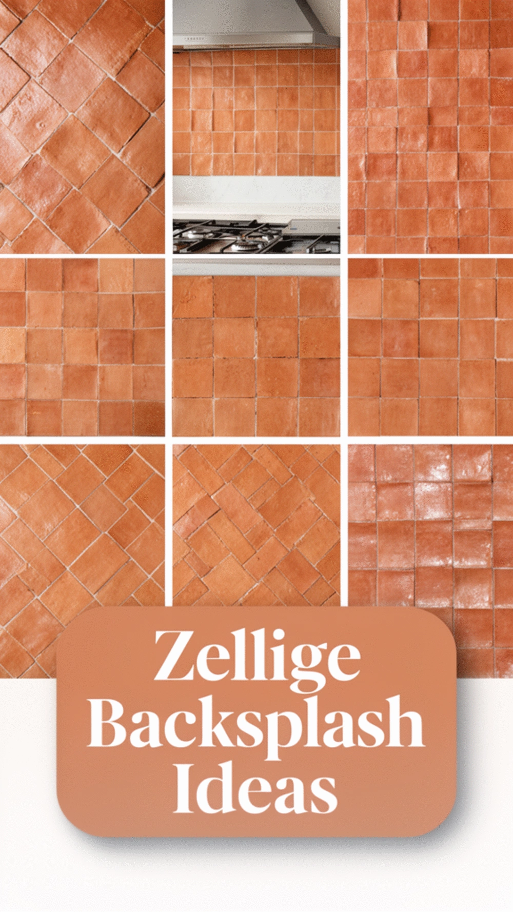 Zellige Kitchen Backsplash Tile in Warm Terracotta for a Textured Wall