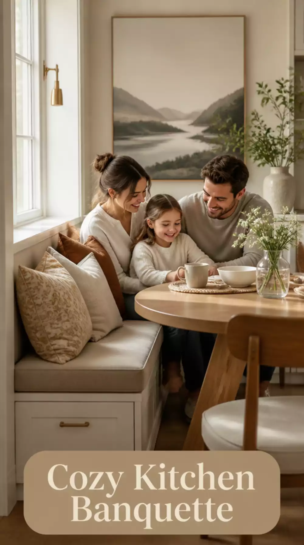 Built-In Kitchen Banquette with Storage Drawers Below the Bench Seat