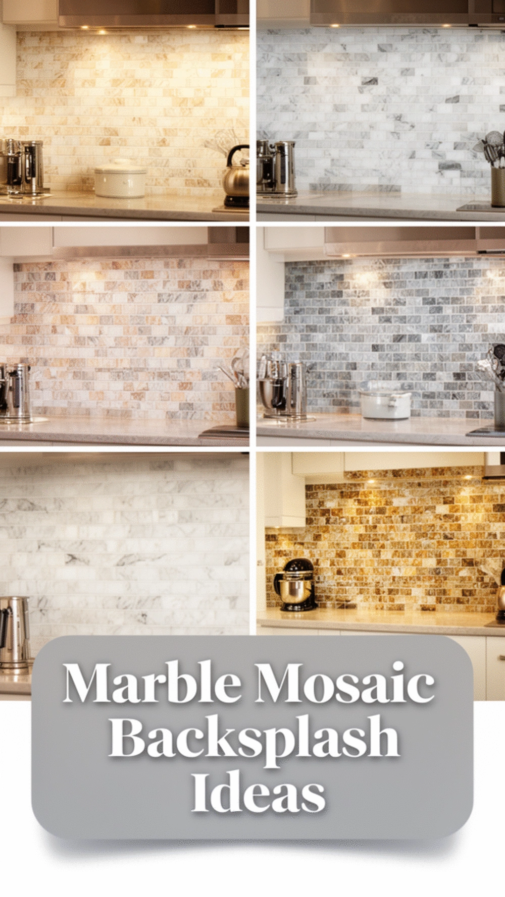 Marble Mosaic Kitchen Backsplash That Makes a Small Wall Look Luxurious
