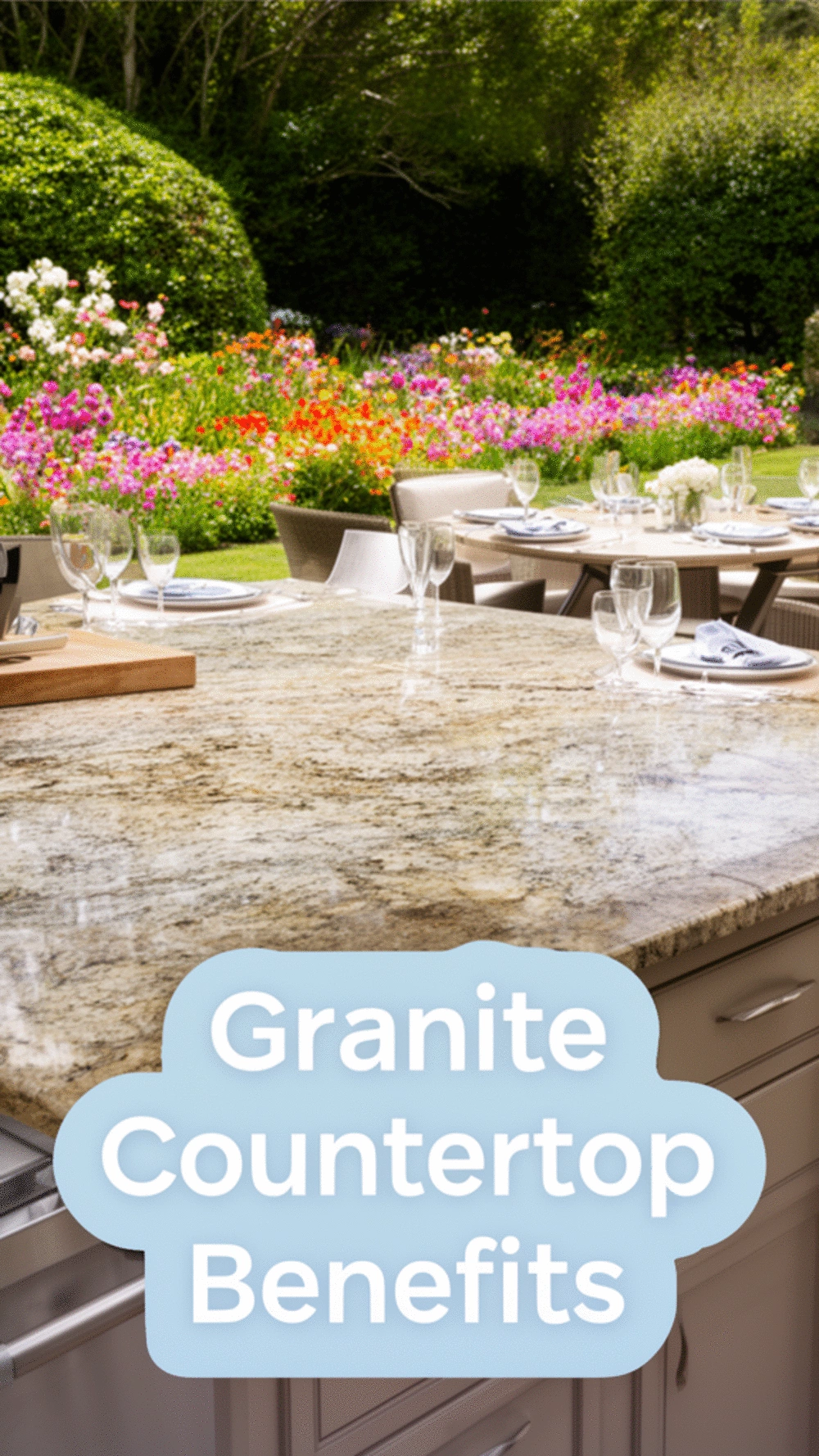 Outdoor Kitchen Granite Countertop That Handles Heat and Heavy Weather