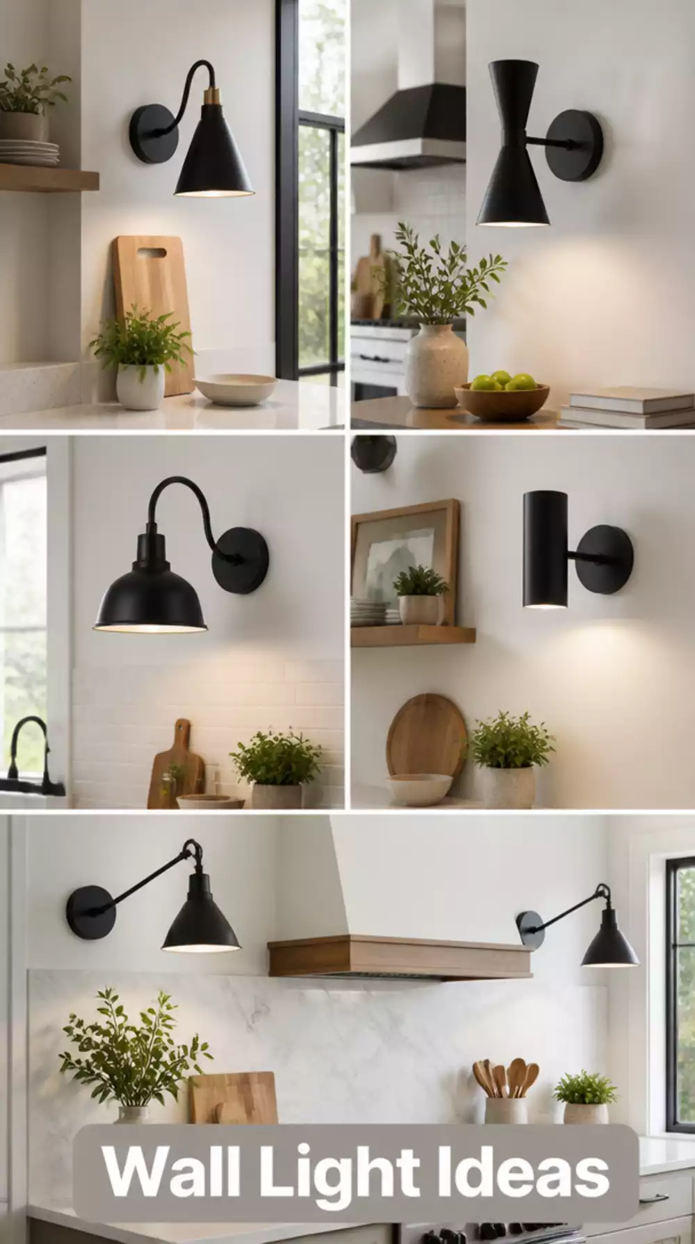 Kitchen Sconce Wall Light in Matte Black That Adds Warmth Without Ceiling Bulk
