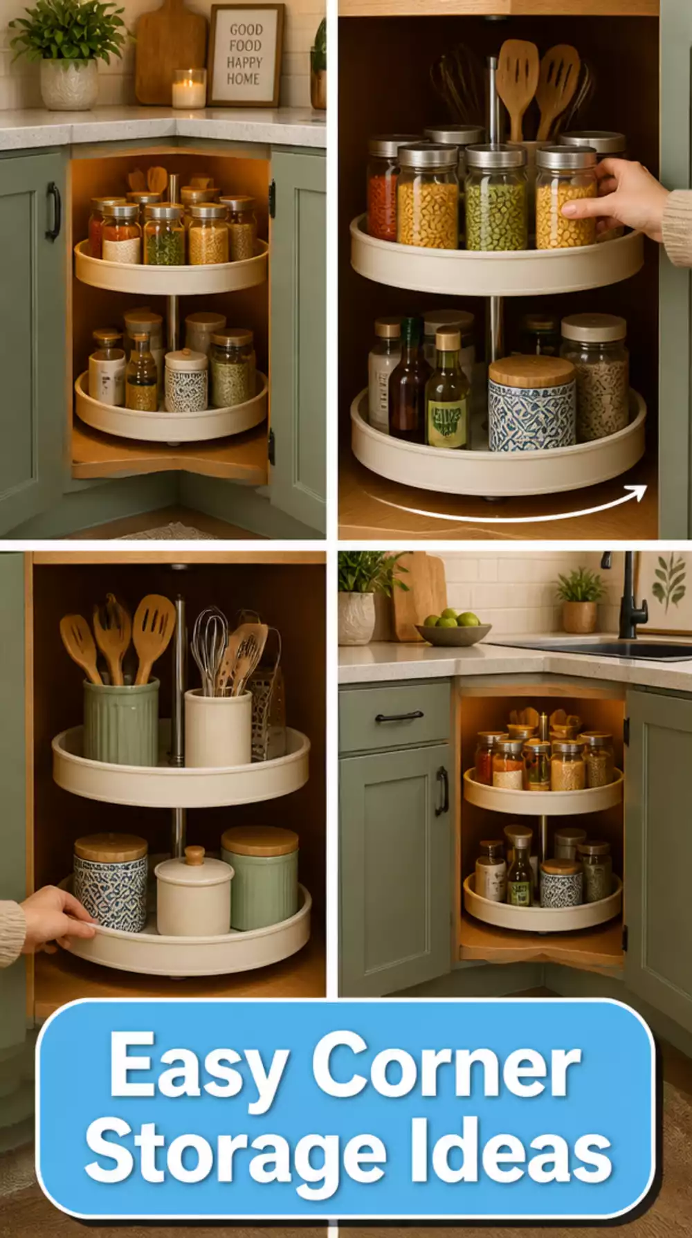 Small Kitchen Corner Cabinet Lazy Susan That Recovers Every Inch of Space